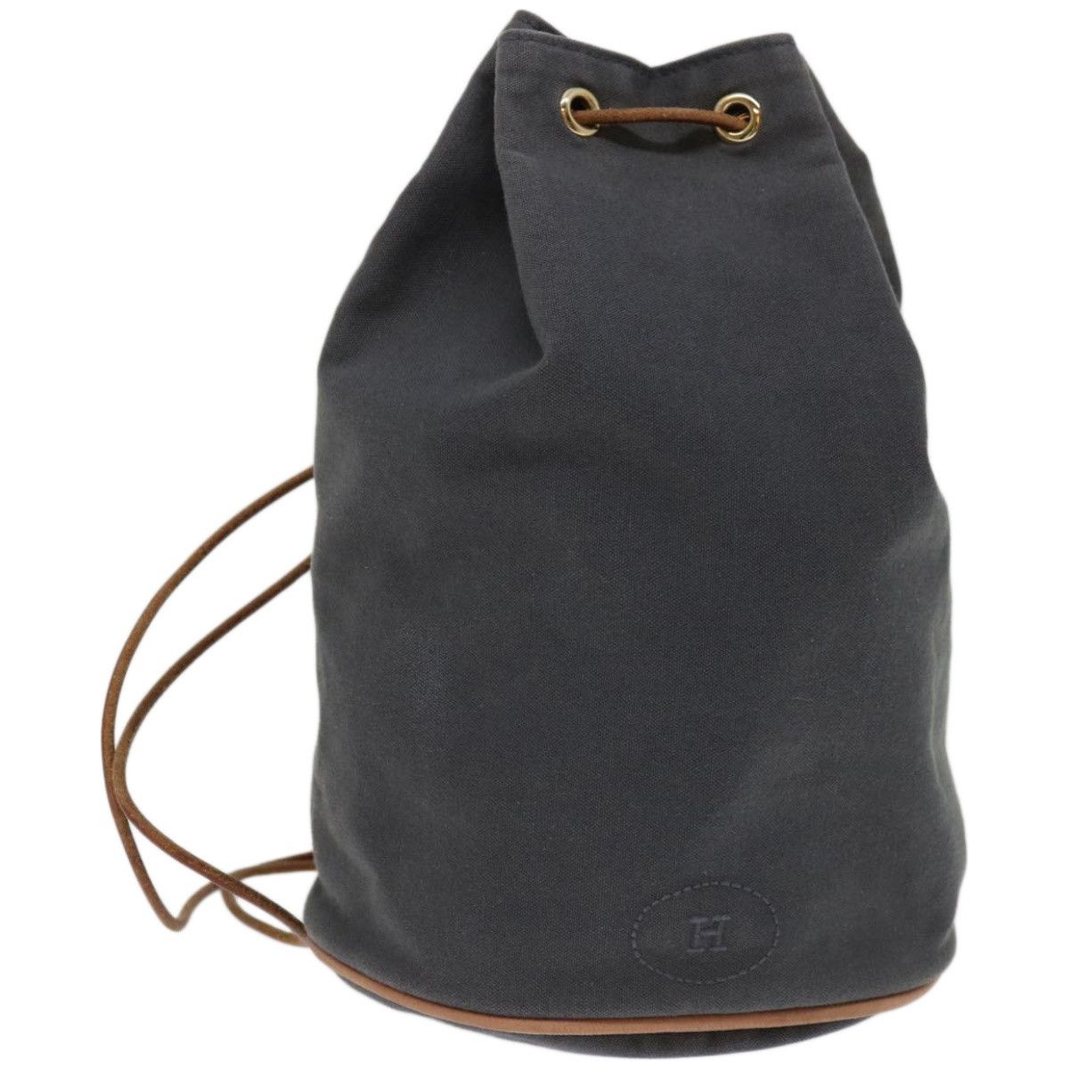 image of Hermes Purse Porochon Mimil Gm Shoulder Bag Canvas Gray Auth 67521 in Grey, Women's