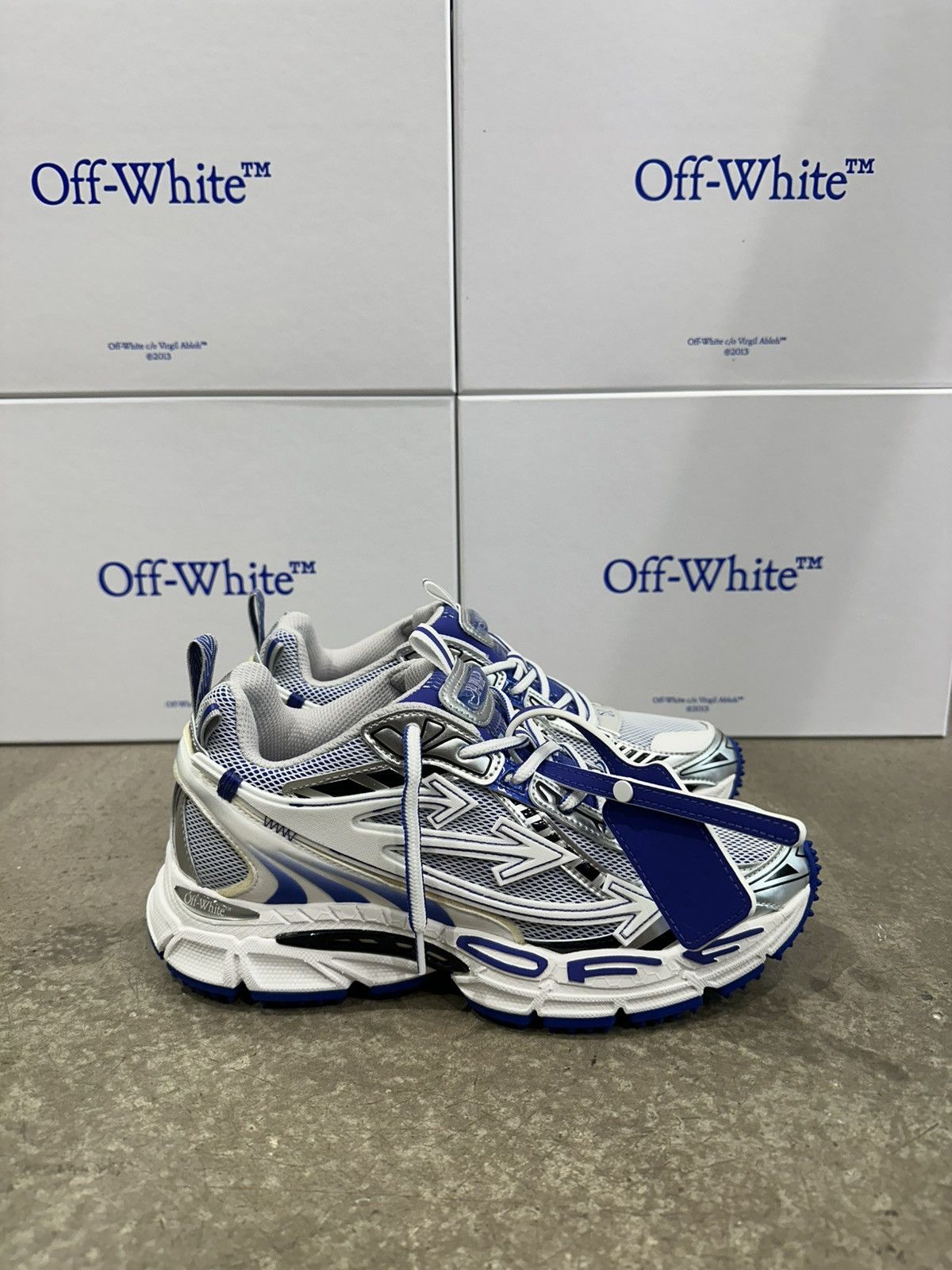 Off-White OFF-WHITE - Be Right Back Sneakers White Blue Size US 8 / IT 38 - 1 Thumbnail