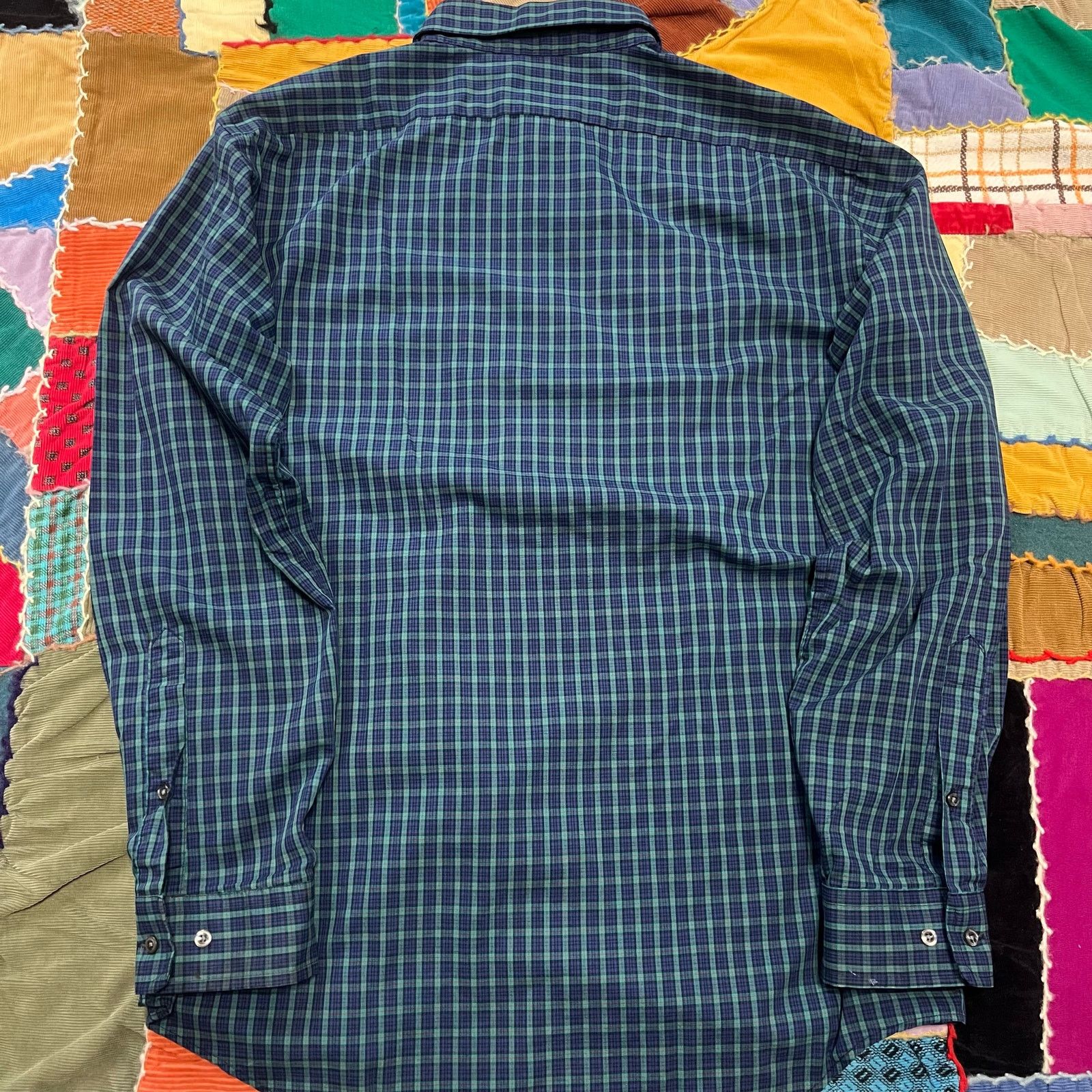Other Vintage Arrow Brigade Navy + Green Plaid Long Sleeve Button Size US L / EU 52-54 / 3 - 2 Thumbnail