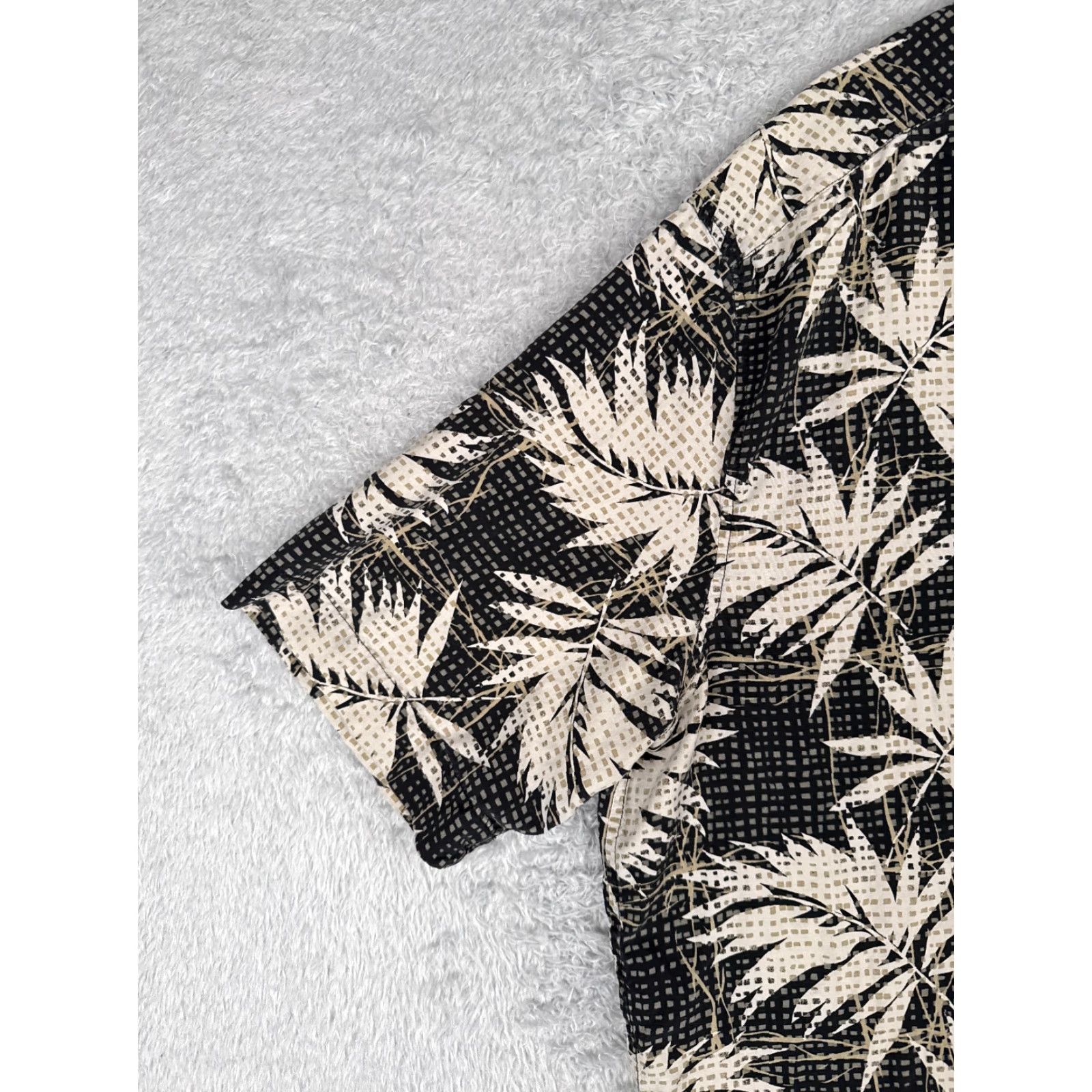 Vintage Axis LA Shirt Men 2XL Black Silk Floral Palm Leaf Hawaiian Aloha Beach Vacation Resort 100% Silk Button-Up Size US XXL / EU 58 / 5 - 5 Thumbnail