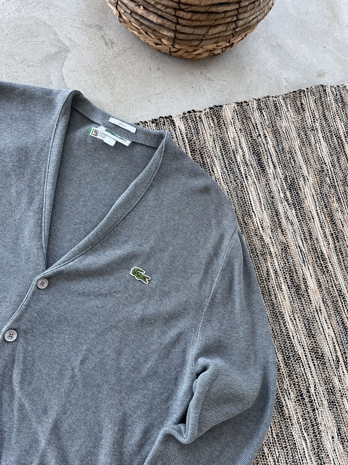 Lacoste Vintage Lacoste Grey Avantgarde Unisex Cardigan Luxury Y2K Size US L / EU 52-54 / 3 - 4 Thumbnail