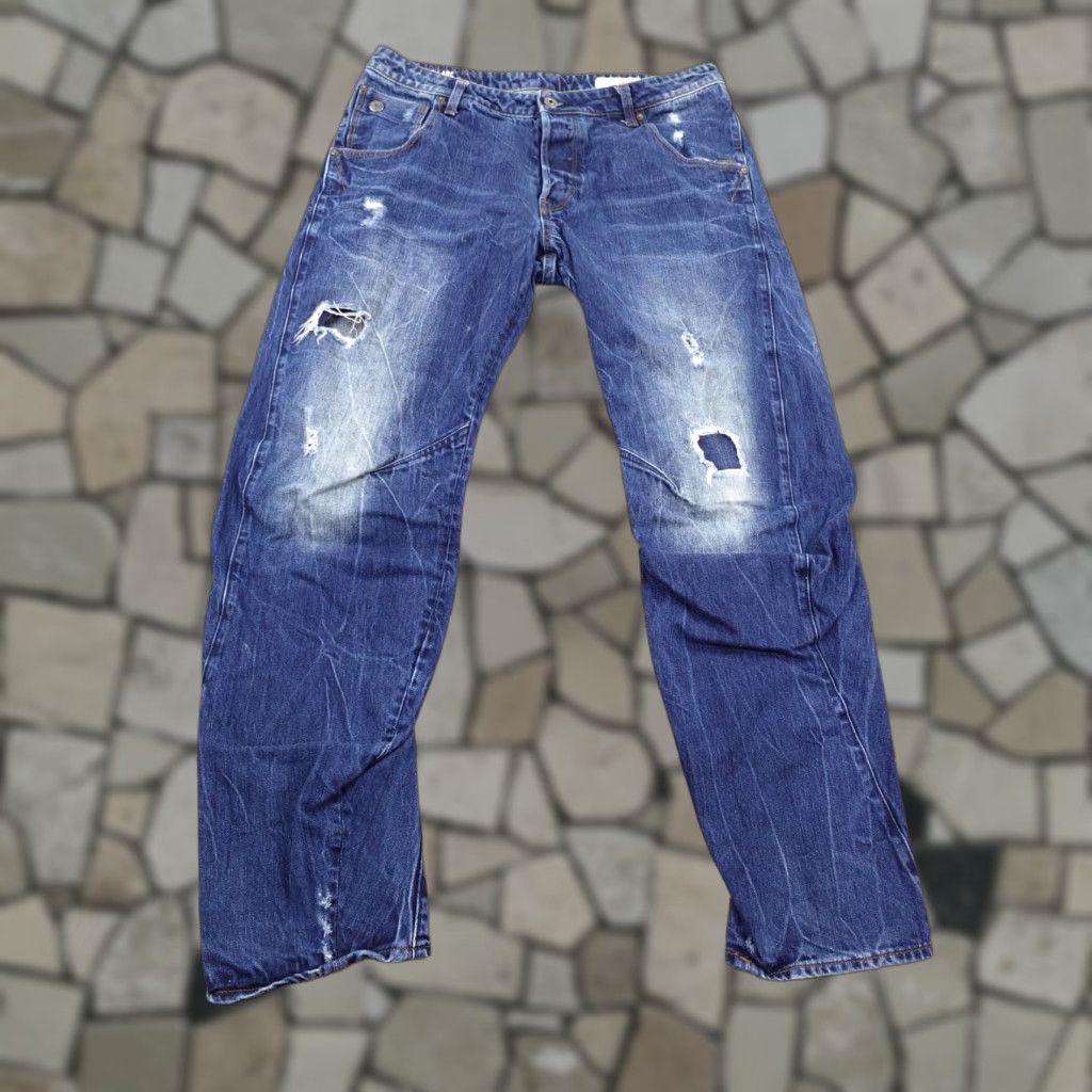 Vintage G-Star RAW Arc 3D Jeans - Denim, Distressed, Blue - Adult 32x30, Button Fly, Tapered Fit, Regular Waist, Cotton Denim, Men Size US 32 / EU 48 - 1 Thumbnail