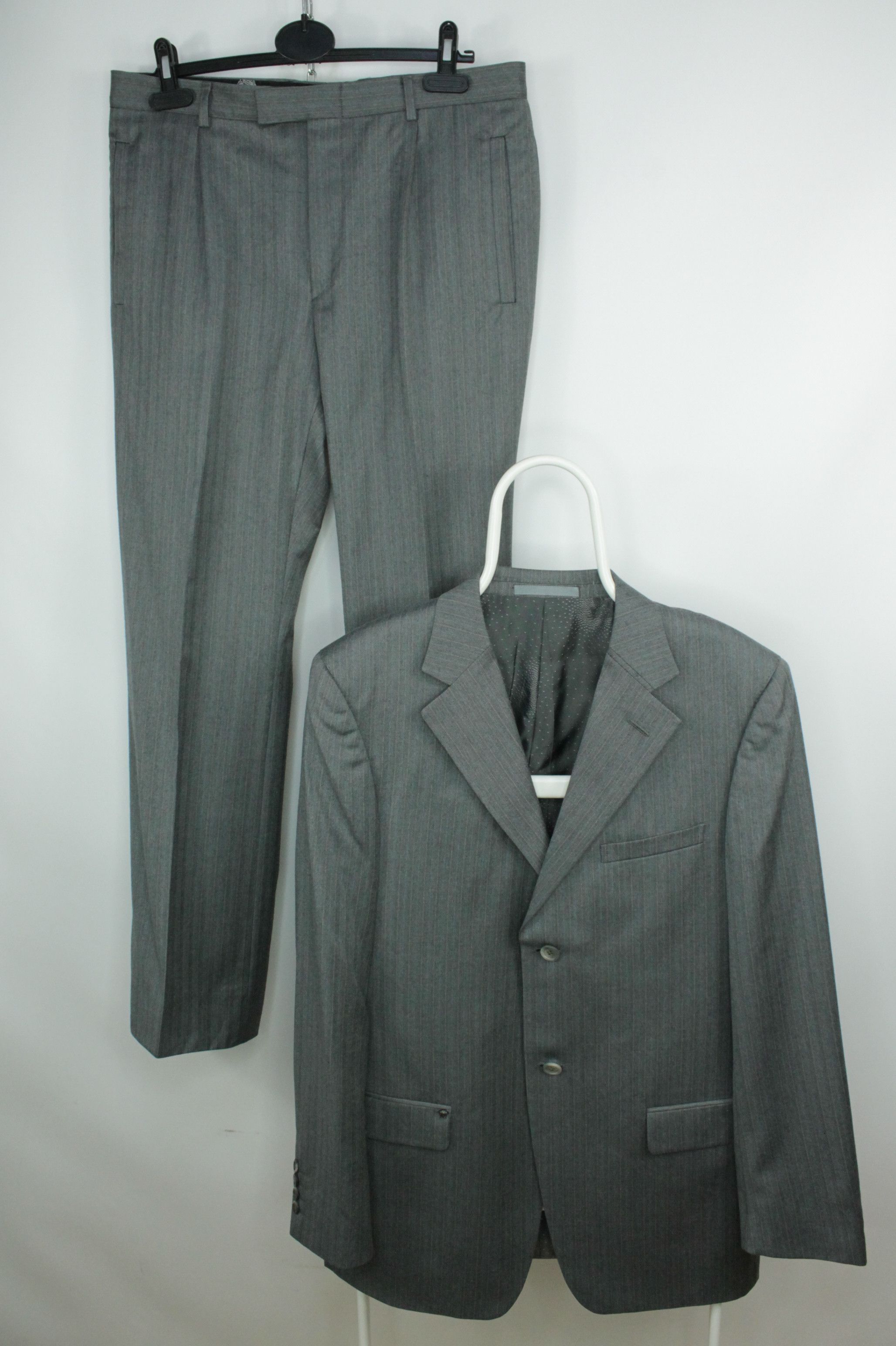 Versace Versace Micro Herringbone Gray Wool Formal Men's Suit Size 40R - 1 Thumbnail