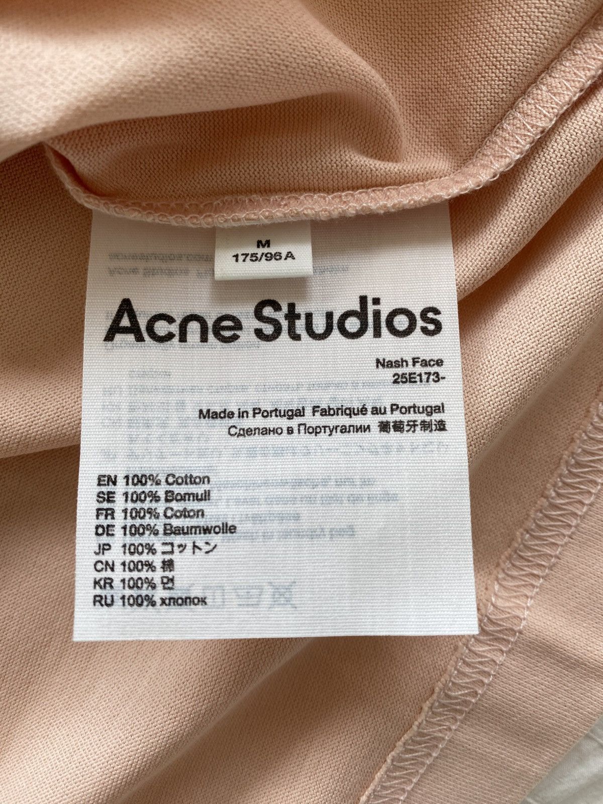 Acne Studios Acne Studios Pink Nash Face T-Shirt Tee Size US M / EU 48-50 / 2 - 4 Thumbnail
