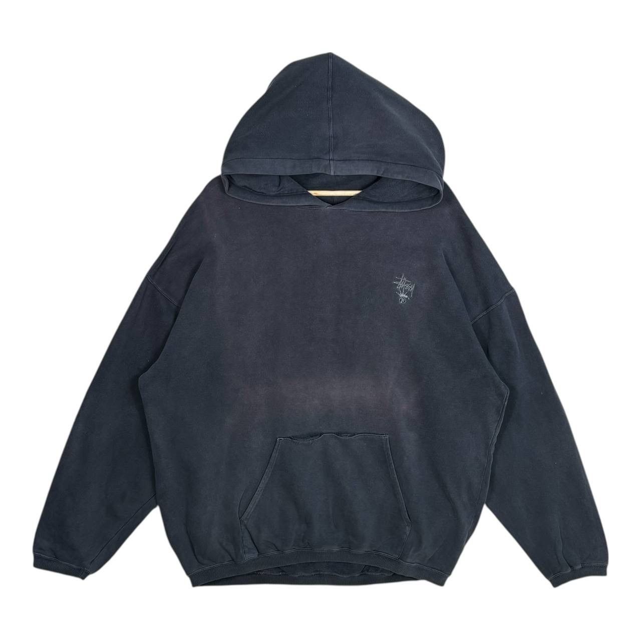 Stussy Stussy Crown Logo Hoodie Sun Faded Black XL Vintage Style Size US XL / EU 56 / 4 - 1 Thumbnail