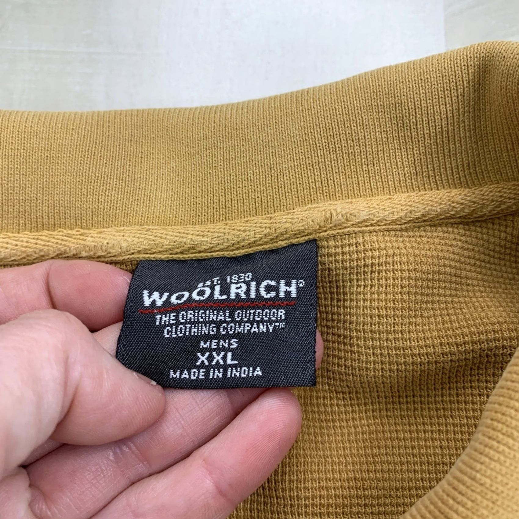 Vintage VINTAGE Woolrich Polo Shirt Long Sleeve Mens 2XL Gold Knit Polo Shirt Casual 90s Outdoor USA Mens Size US XXL / EU 58 / 5 - 6 Thumbnail