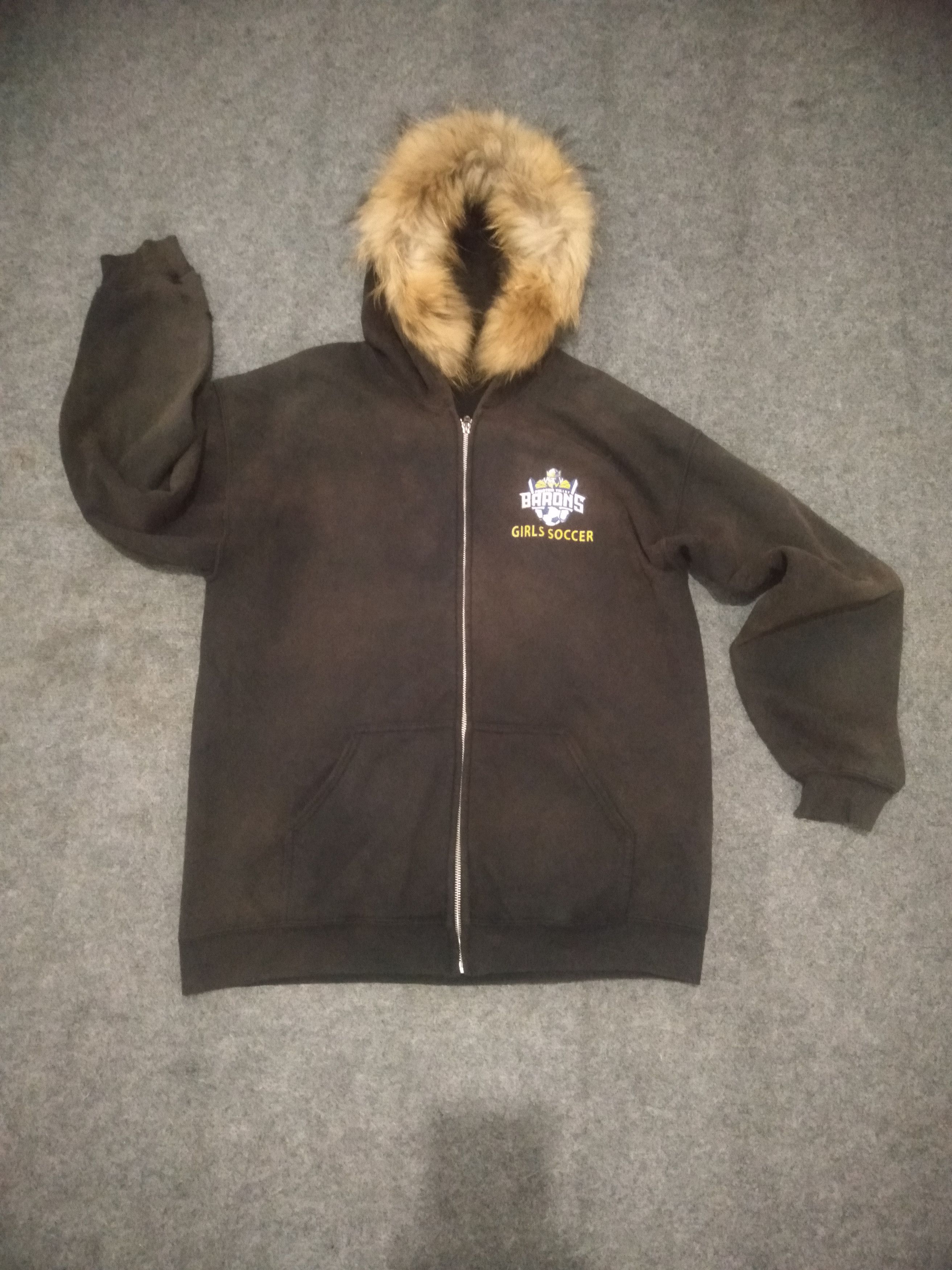 If Six Was Nine × Japanese Brand × Le Grande Bleu (L.G.B.) BARONS GIRL SOCCER FUR ZIP HOODIE FADED Size US L / EU 52-54 / 3 - 7 Thumbnail