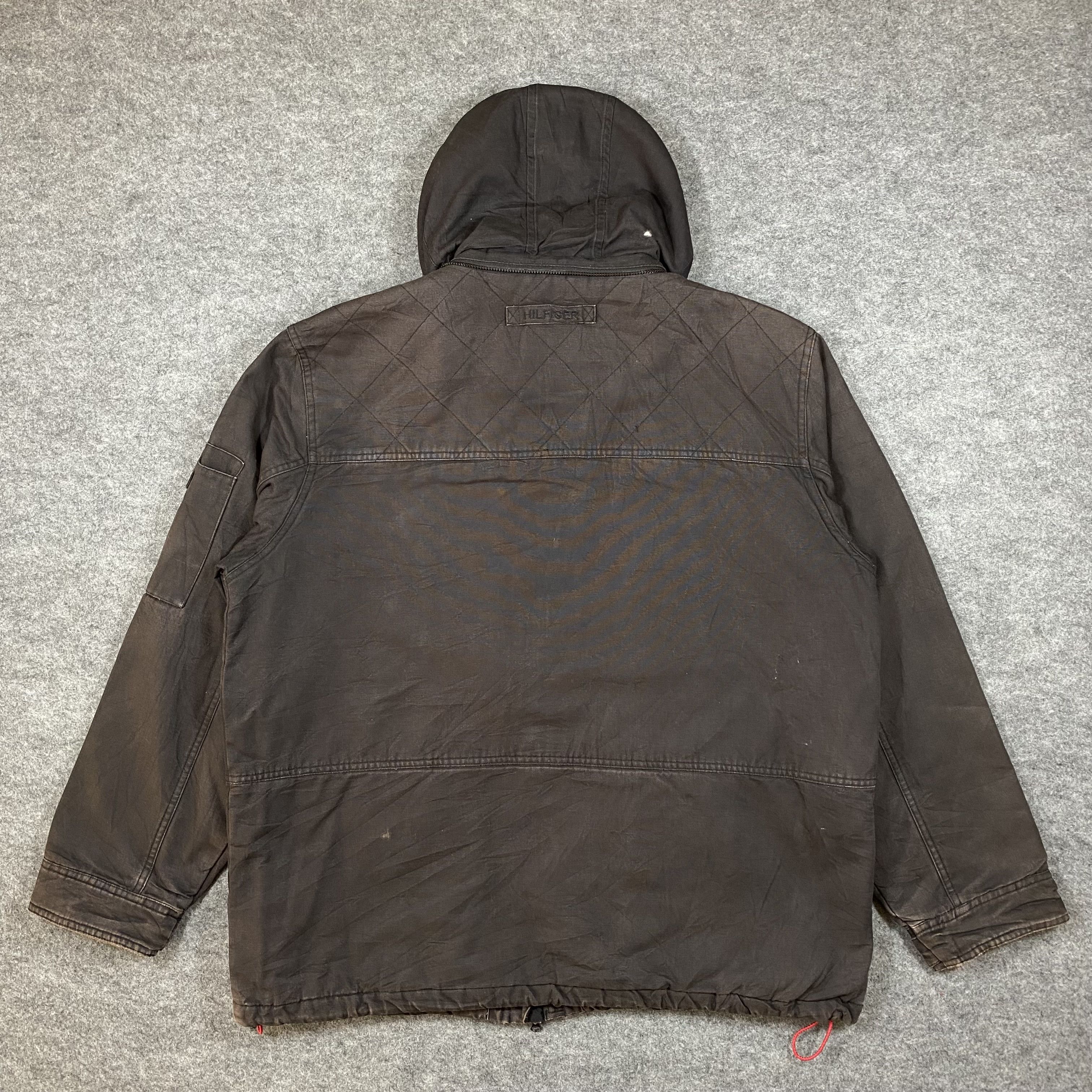 Tommy Hilfiger VTG Tommy Hilfiger Waxed Utility Hooded Field Jacket-J662 Size US XL / EU 56 / 4 - 2 Thumbnail