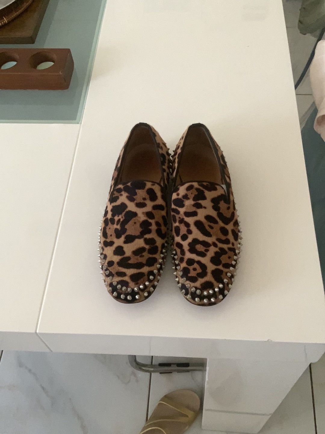 Christian Louboutin CLouboutin Leopard Print pony hair men’s Spike Loafers Size US 9 / EU 42 - 2 Thumbnail