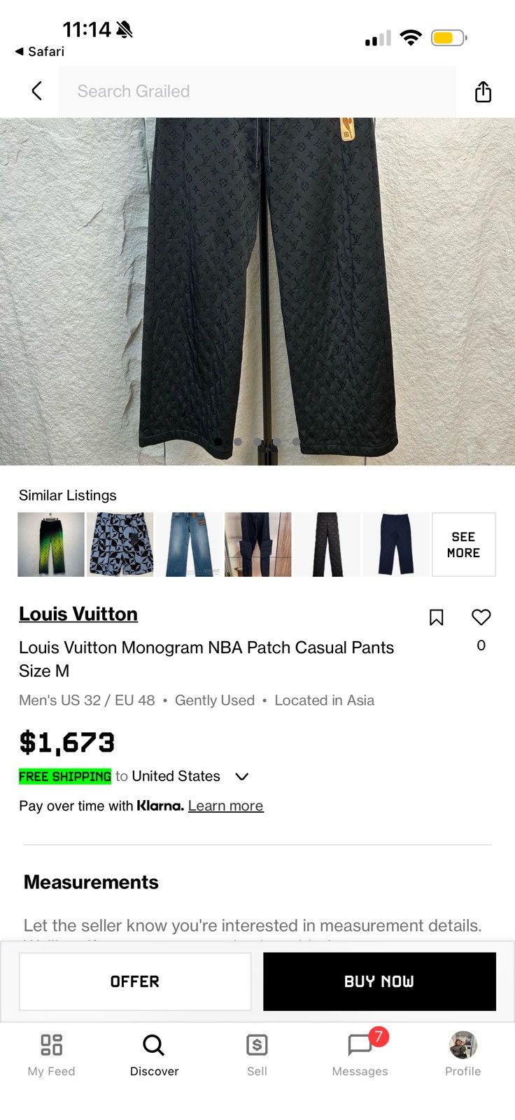 Louis Vuitton × NBA Louis Vuitton x NBA Monogram Pants with Slits Size US 37 - 7 Thumbnail