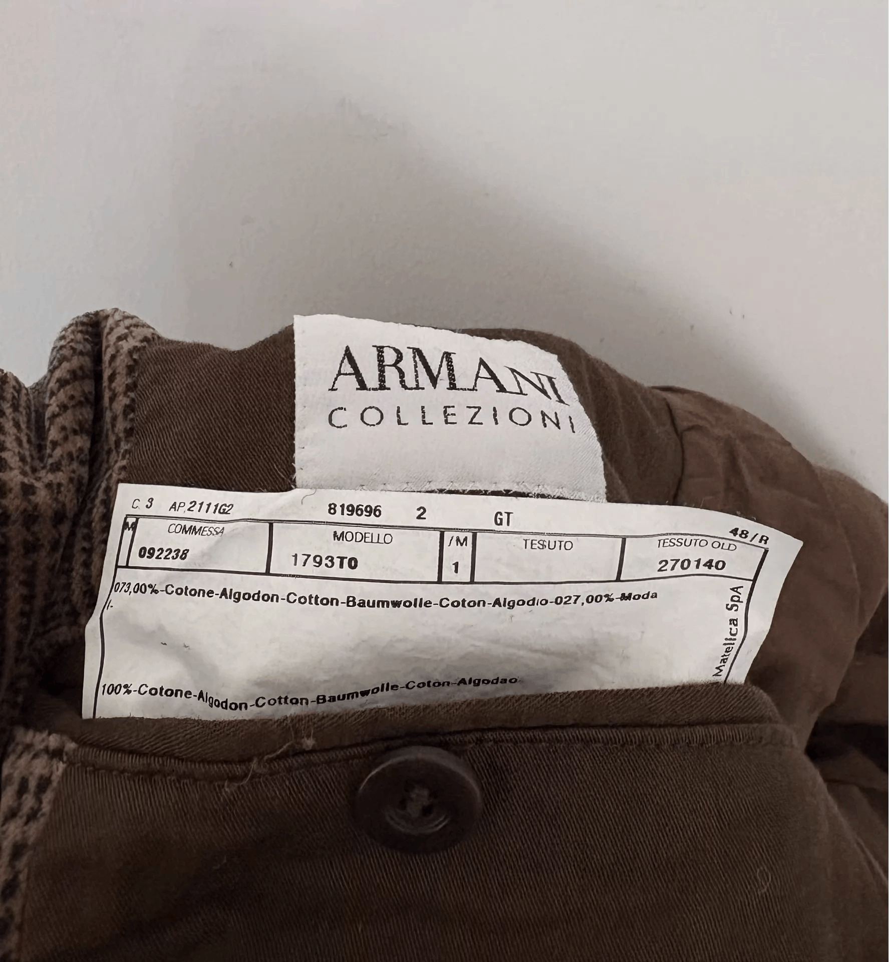 Armani Armani Collezioni Men's Velvet Check Blazer Ｑ21 Size 46R - 4 Thumbnail
