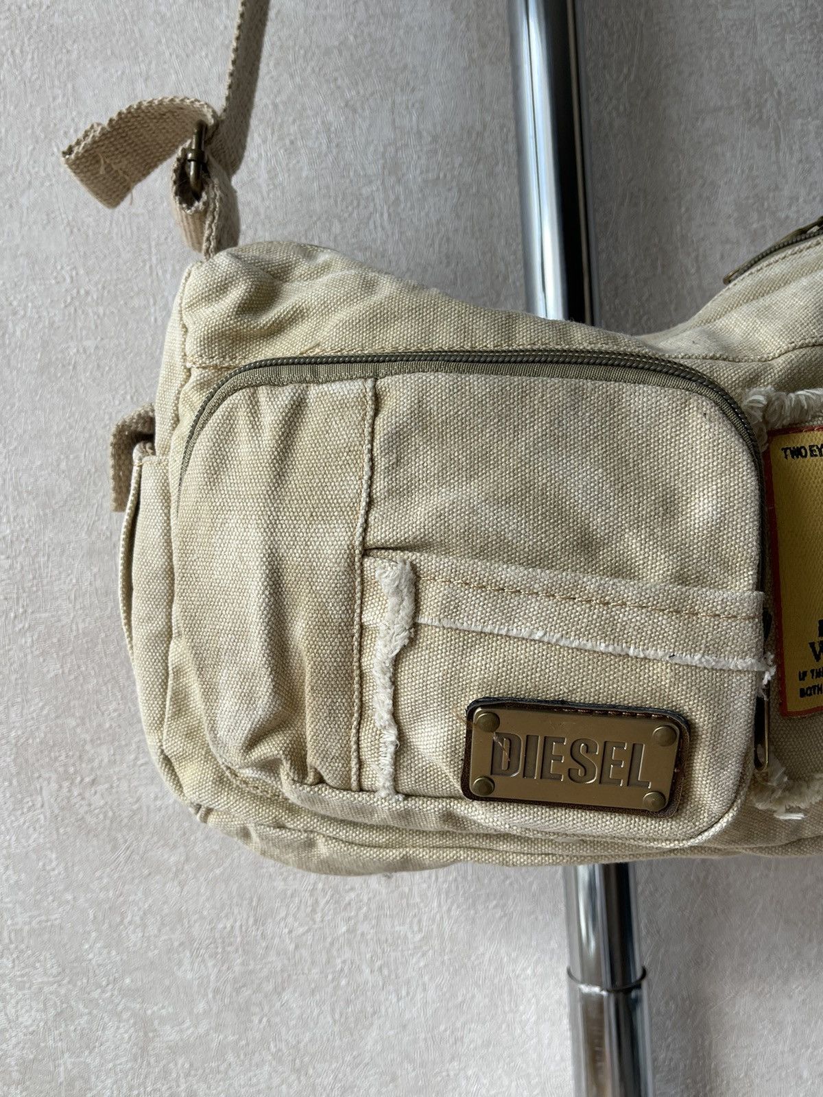 00s Diesel Archive Canvas Crossbody Bag Gorpcore Y2K Badge
