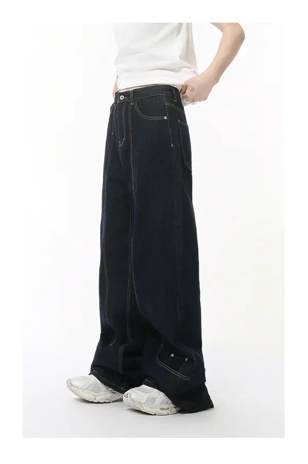VIBE Japanese retro deconstructed wide-leg straight jeans trend Size US 32 / EU 48 - 4 Thumbnail