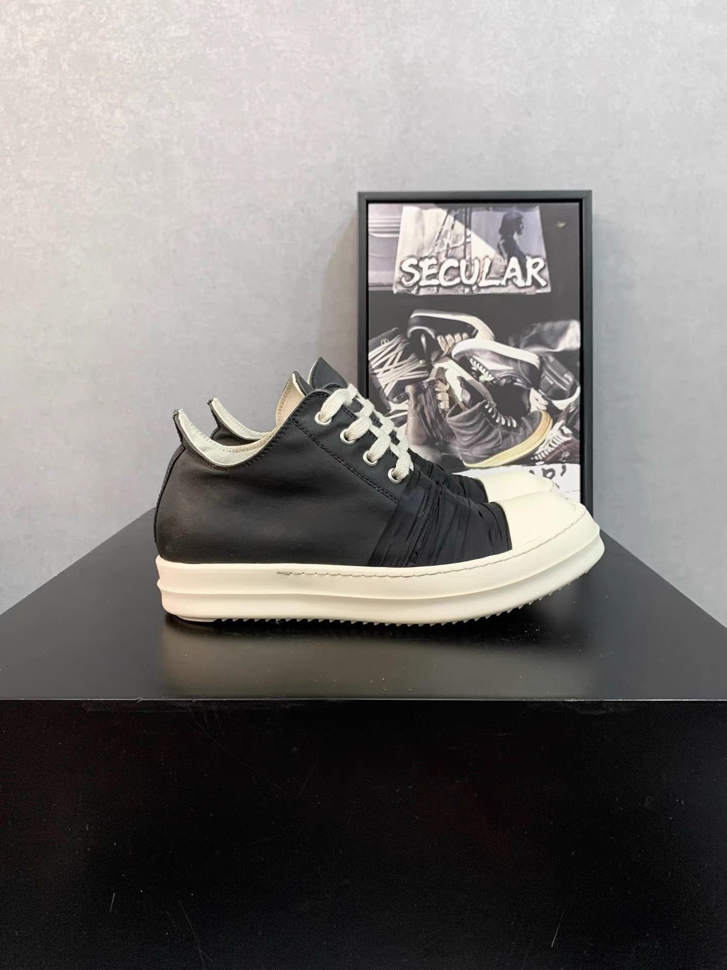 Rick Owens Rick Owens Black Silk Ramones K34 Size US 7.5 / IT 37.5 - 4 Thumbnail
