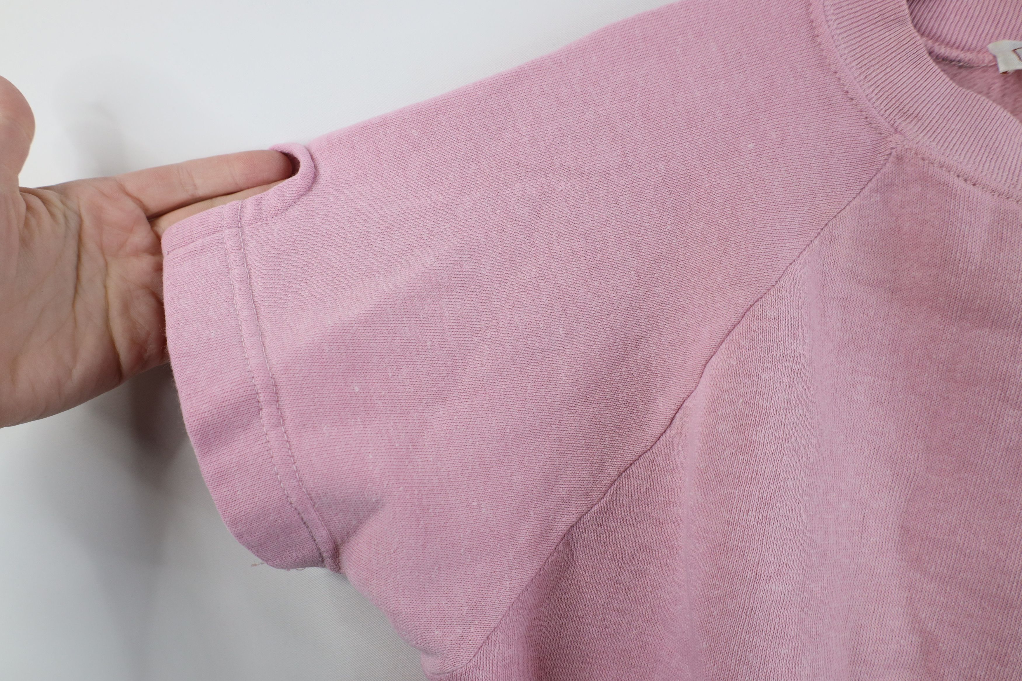 Vintage Vintage 70s Streetwear Short Sleeve Sweatshirt Pink USA Size L / US 10 / IT 46 - 7 Thumbnail