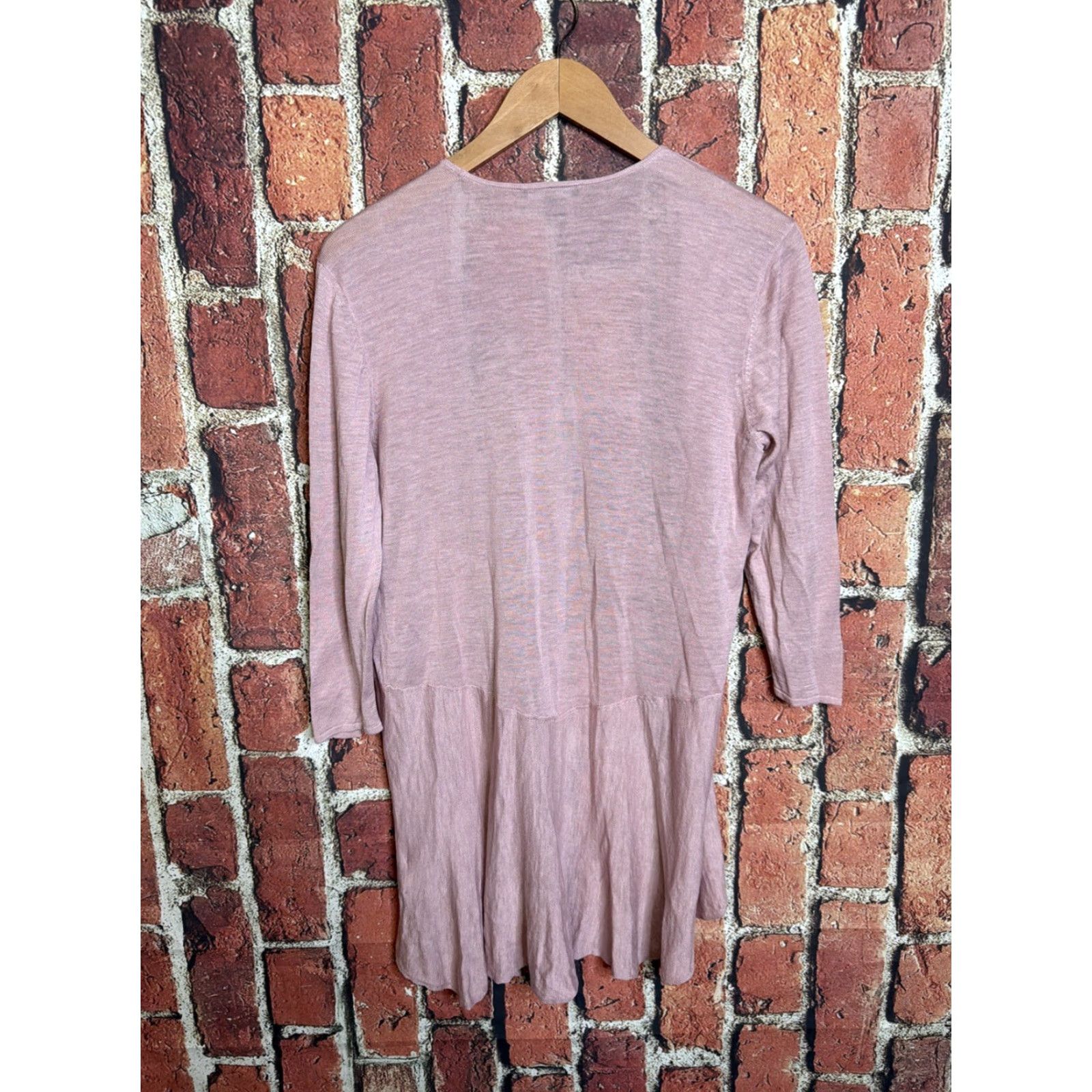 Eileen Fisher Eileen Fisher Cardigan Shirt Knit Open Front 3/4 Sleeve Pink M Womens Size M / US 6-8 / IT 42-44 - 3 Thumbnail