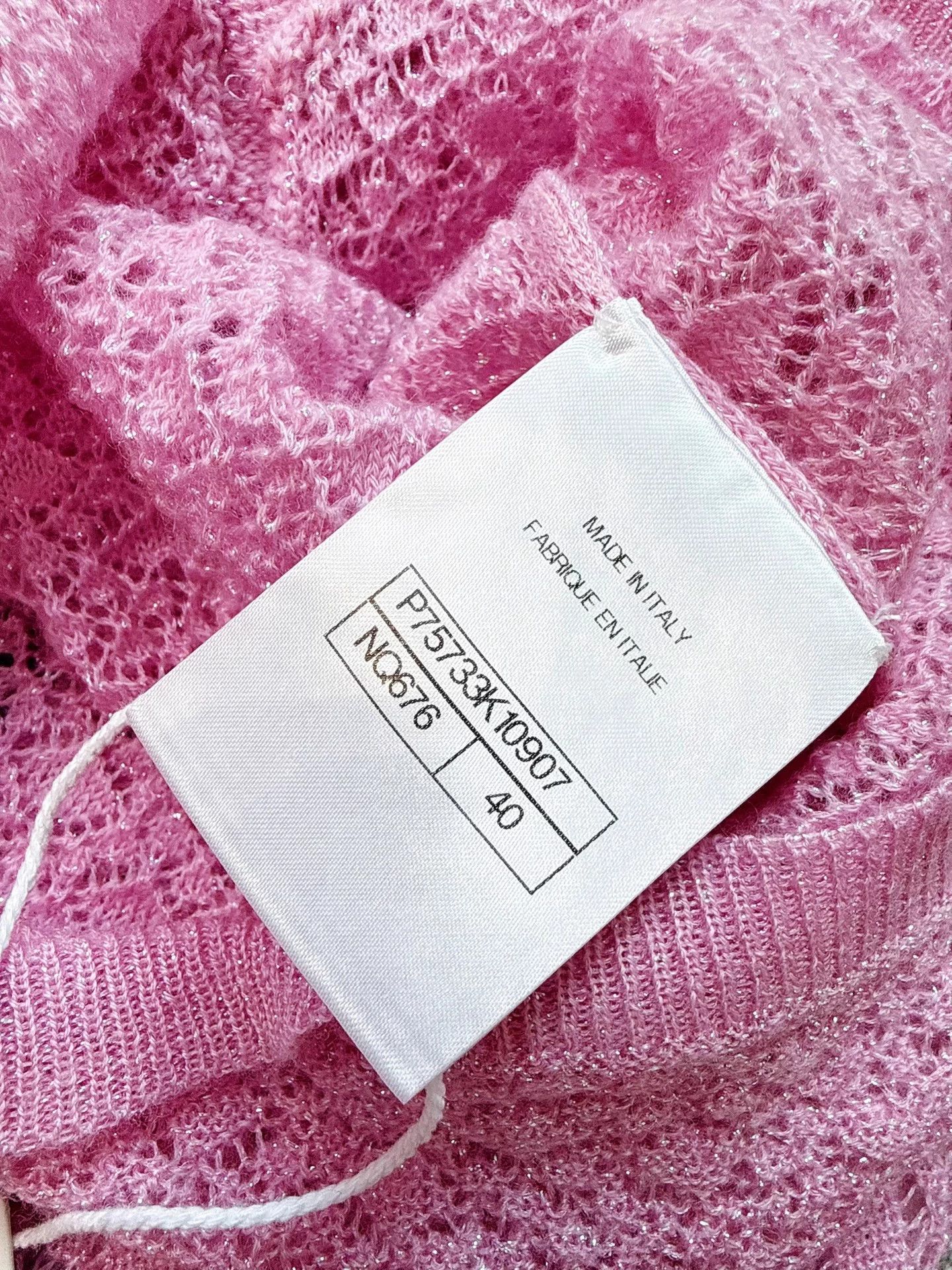 Chanel Chanel 23B Peach Glitter Turtleneck Knit LS Top 40 Size M / US 6-8 / IT 42-44 - 5 Thumbnail