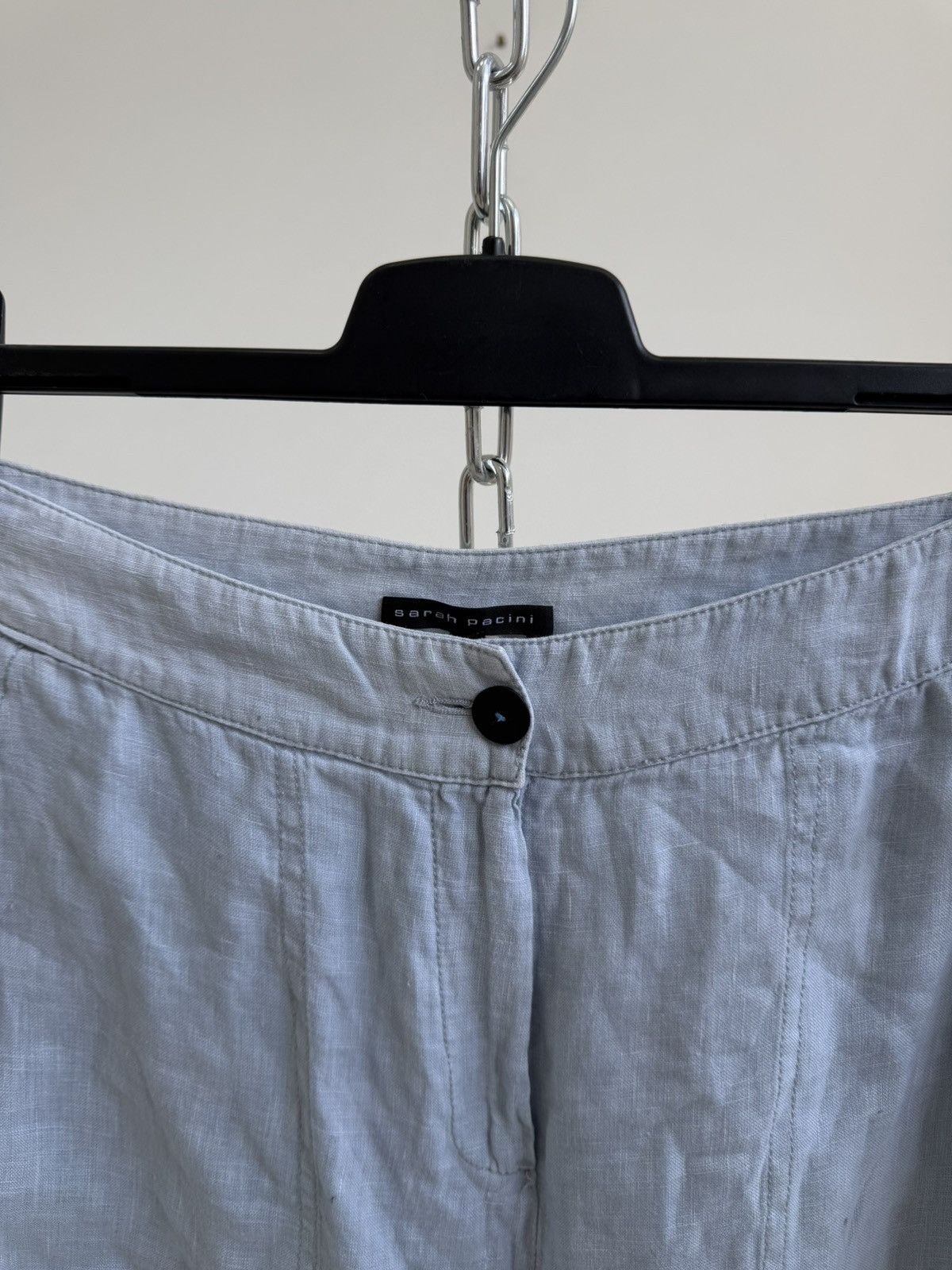 Sarah Pacini Sarah Pacini Womens Linen Strech Pants Trousers Side Zip Size 32" / US 10 / IT 46 - 7 Thumbnail