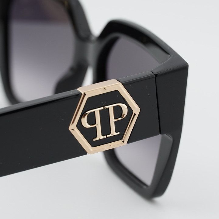 Philipp Plein Philipp Plein SPP160 0700 Sunglasses Black Square Frame Size ONE SIZE - 8 Thumbnail