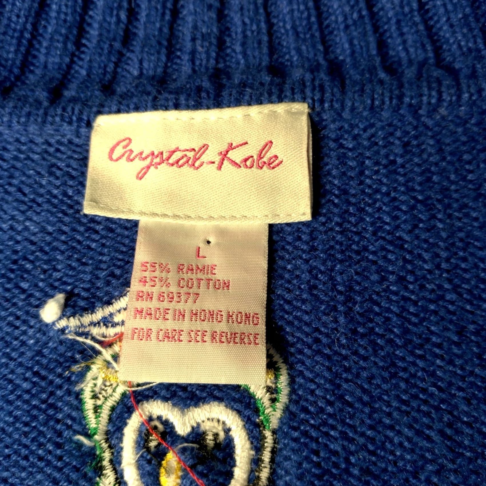 Vintage Crystal Kobe Cardigan Sweater L Blue Winter Snow Penguins Beaded Christmas Women Grade Regular Knit Mock Neck Long Sleeve Holiday Style Size L / US 10 / IT 46 - 7 Thumbnail