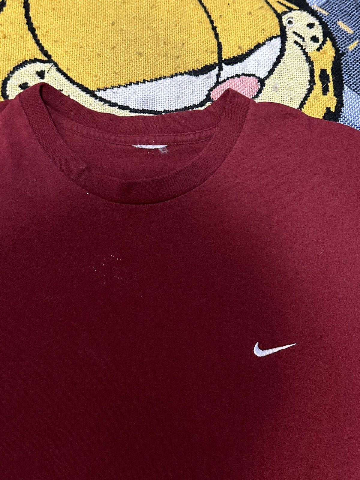Nike Vintage Y2K Nike Red Mini Swoosh Heavy Weight T-Shirt Size US XL / EU 56 / 4 - 2 Thumbnail