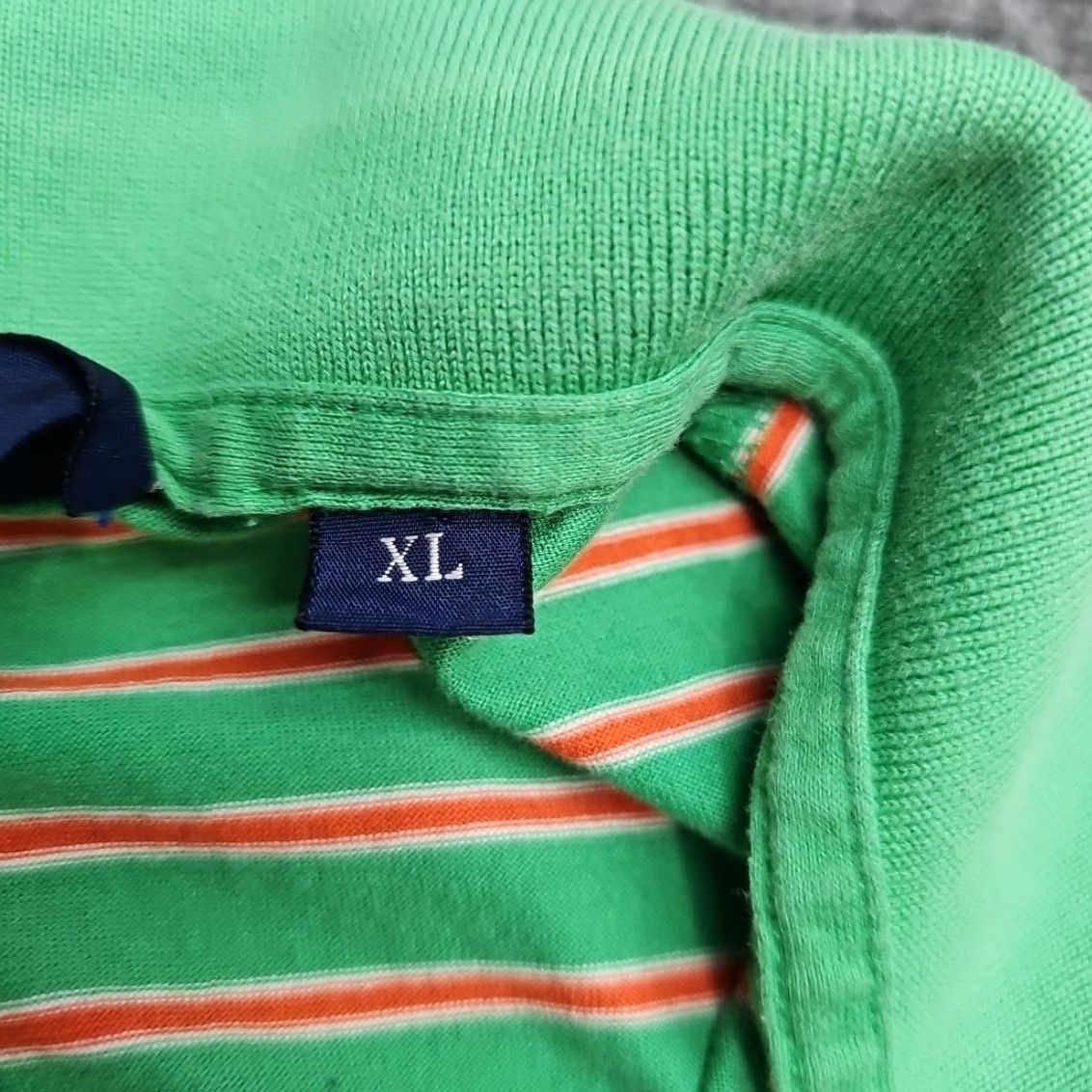 Polo Ralph Lauren Polo Ralph Lauren Polo Golf Shirt Men XL Green Stripe Logo X-large White Orange, Casual, Cotton Knit, Short Sleeve Size US XL / EU 56 / 4 - 4 Thumbnail