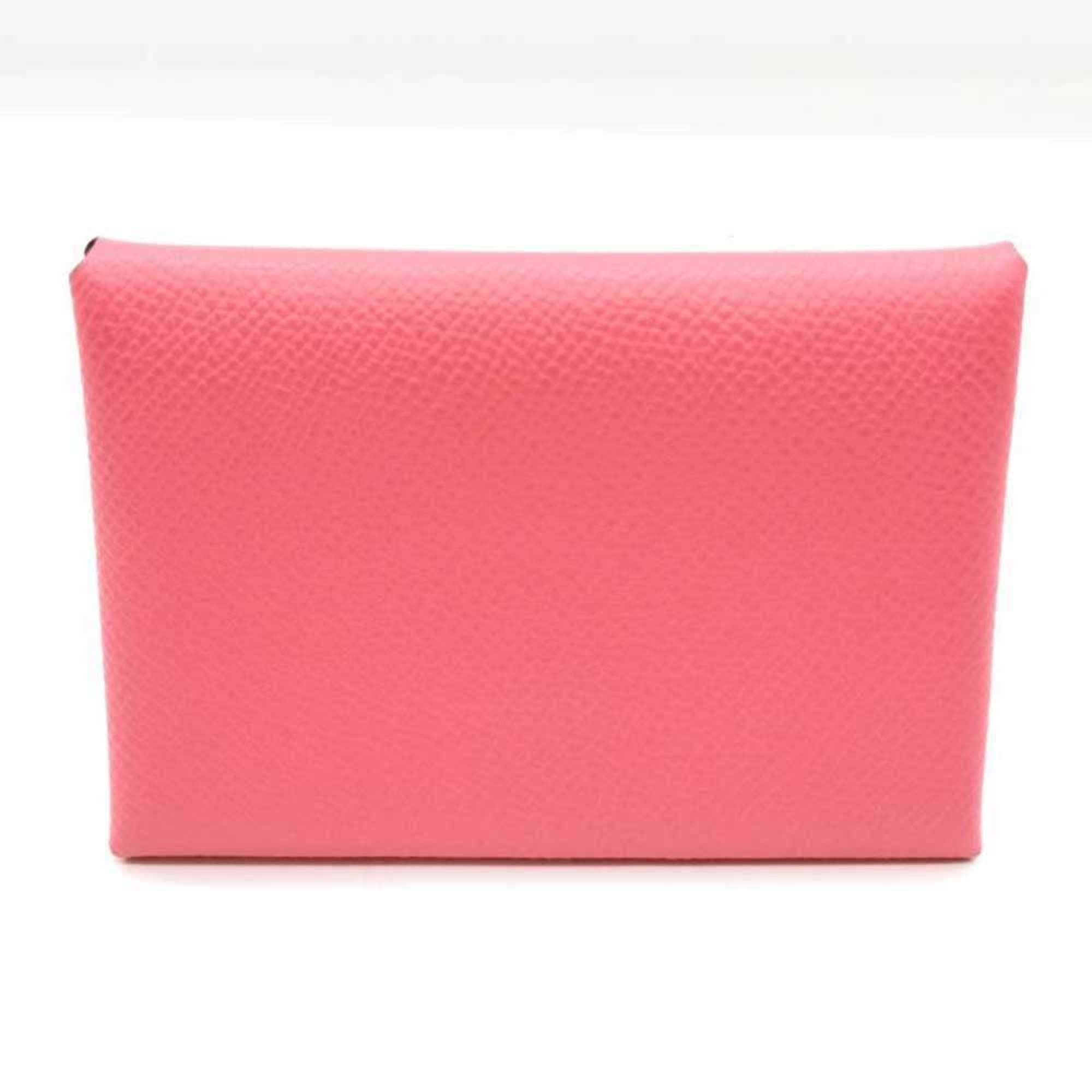 Hermes Hermès Calvi Duo Card Case/Business Holder in Rose Azalee Pink Epsom Leather for Women