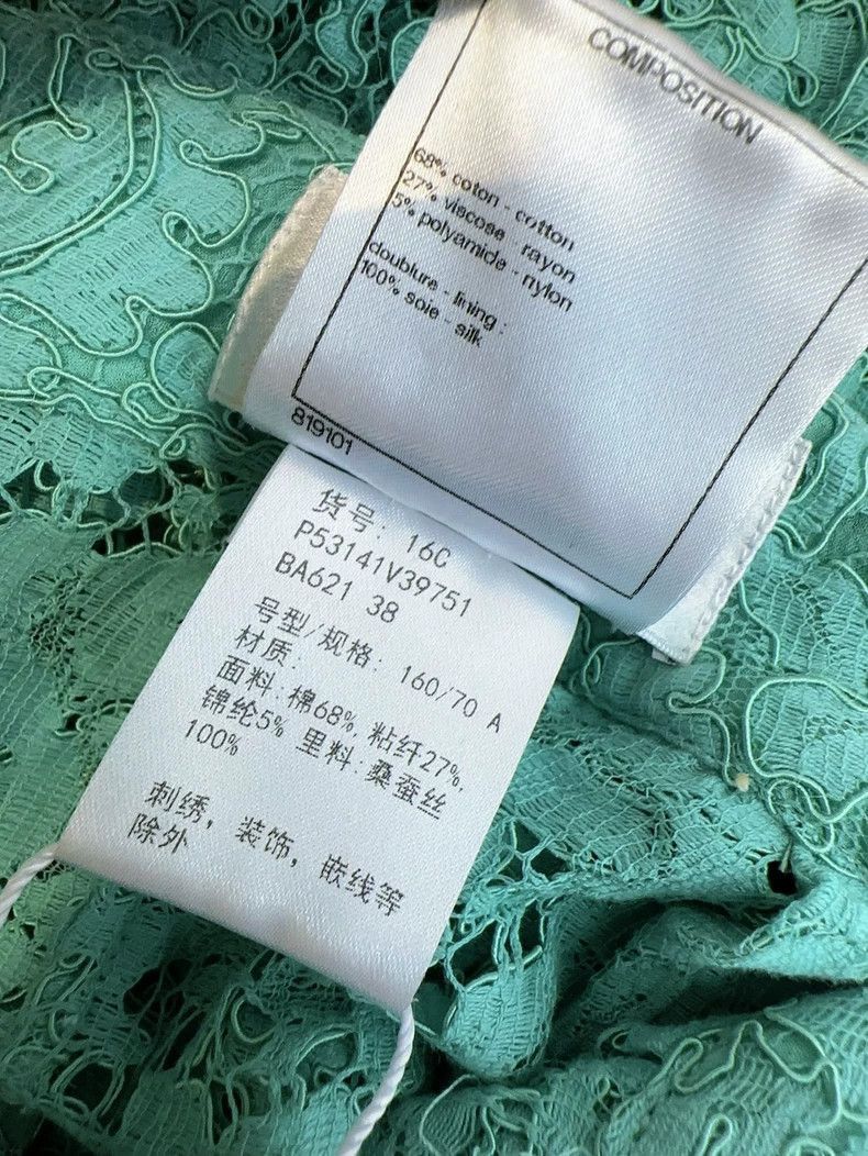 Chanel Chanel Turquoise Lace Midi Skirt Size 37" - 6 Thumbnail