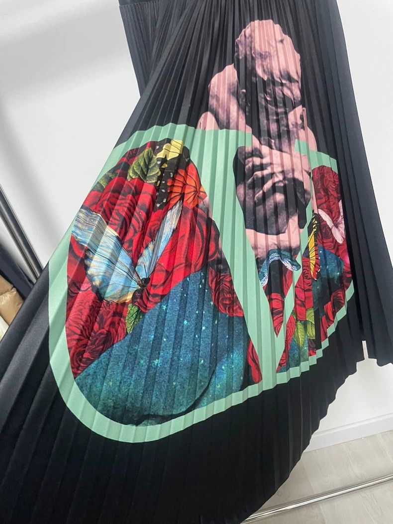Valentino Valentino Pleated printed skirt Size M / US 6-8 / IT 42-44 - 3 Thumbnail