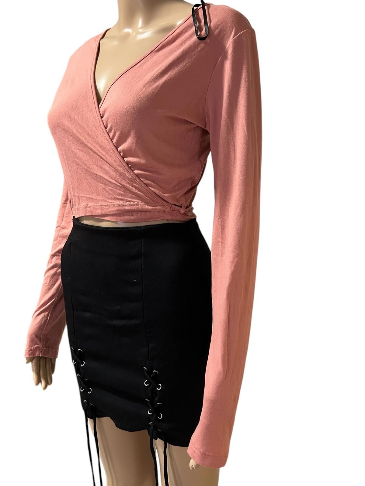 Forever 21 Chic Pink Wrap Crop Top Size S / US 4 / IT 40 - 2 Thumbnail