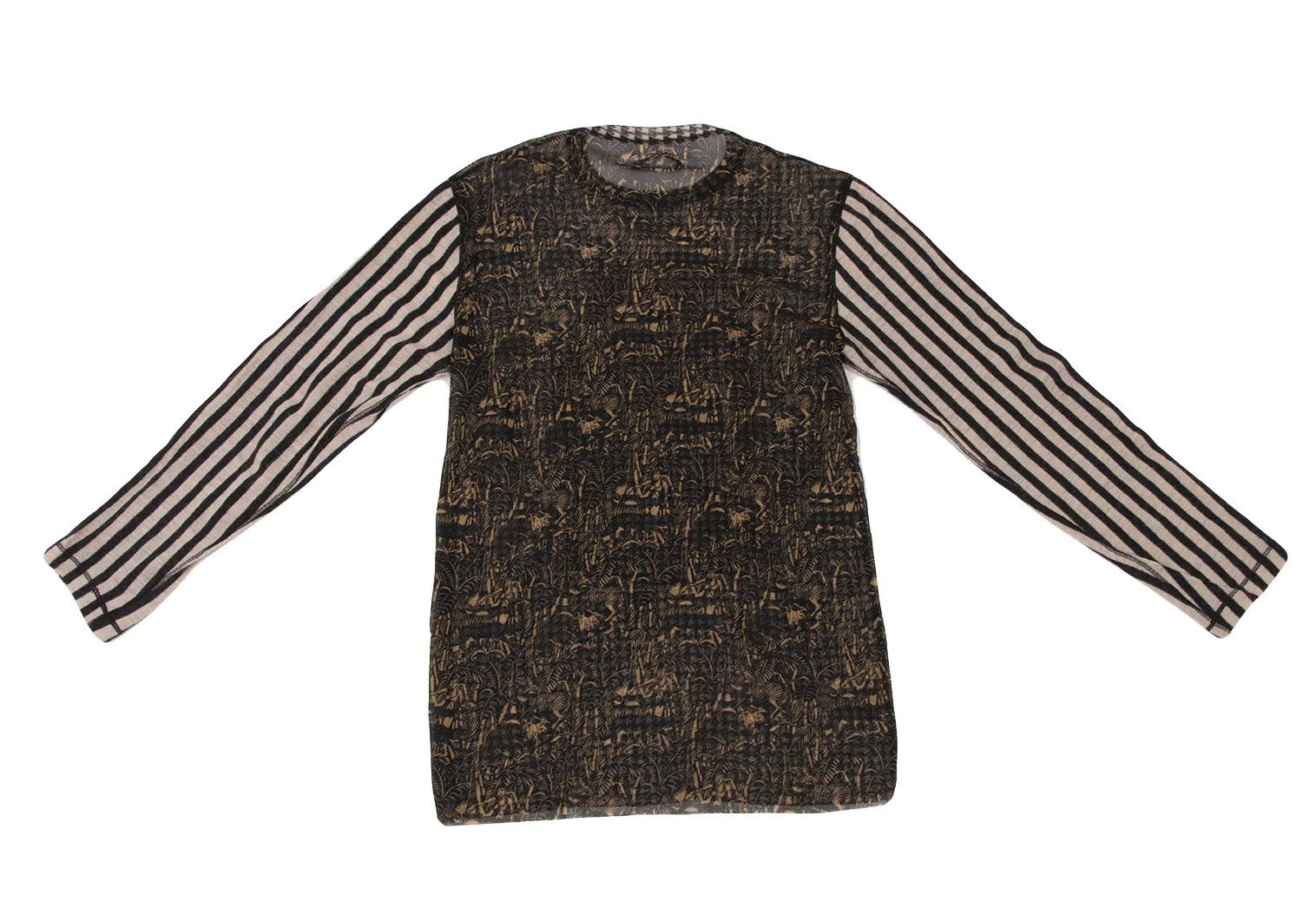 Jean Paul Gaultier Mask Patch Striped Sleeve Power Net Cutout Top Multi Size US M / EU 48-50 / 2 - 11 Thumbnail