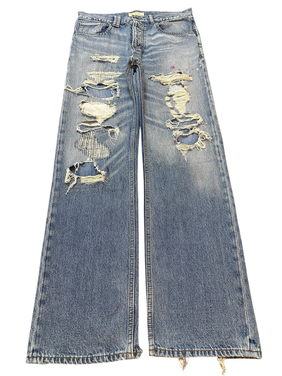 Hysteric Glamour Vintage Japanese Brand Blue Faded Distressed Loose Jeans Size US 32 / EU 48 - 1 Thumbnail