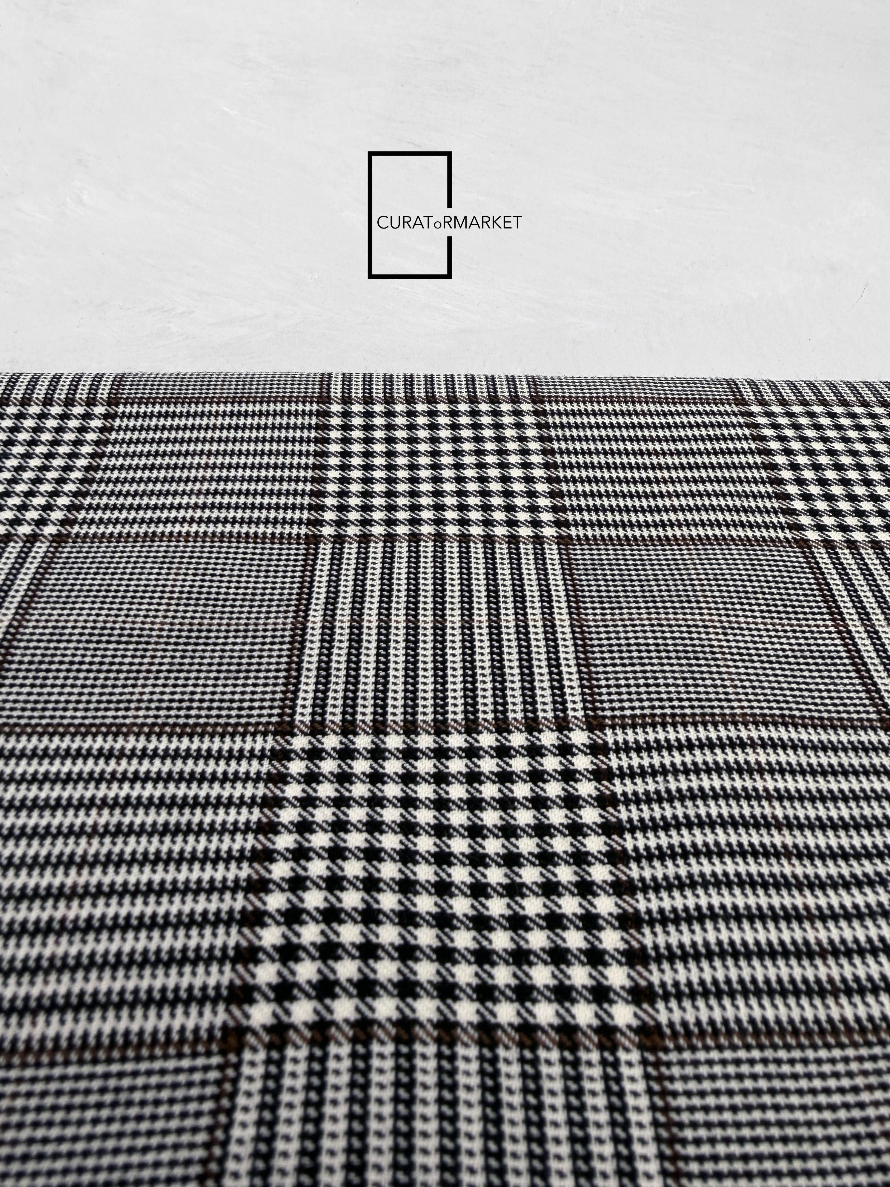 Calvin Klein 205W39NYC EU48 Iconic Raf Houndstooth Check Stripe Long Wool Coat FW18 Size US M / EU 48-50 / 2 - 15 Thumbnail