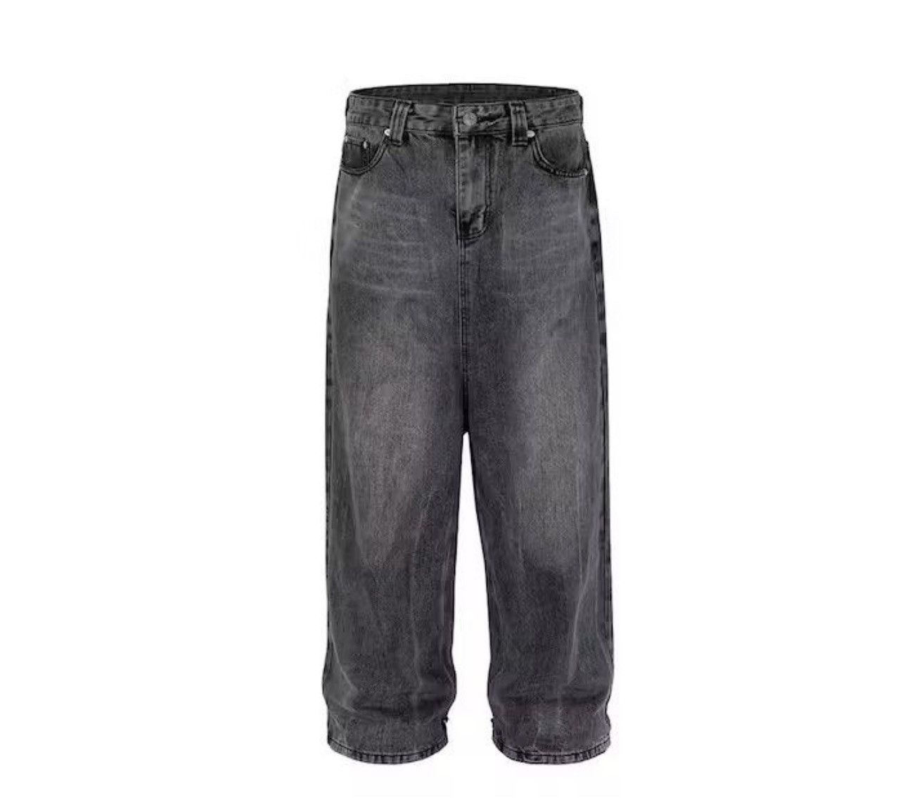 Japanese Brand Black Washed Damage Baggy jeans Size US 34 / EU 50 - 2 Thumbnail
