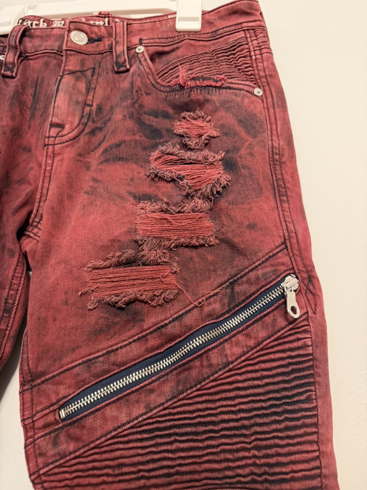 Rock Revival Men’s Rock Revival Moto Jeans-Red Size US 32 / EU 48 - 4 Thumbnail