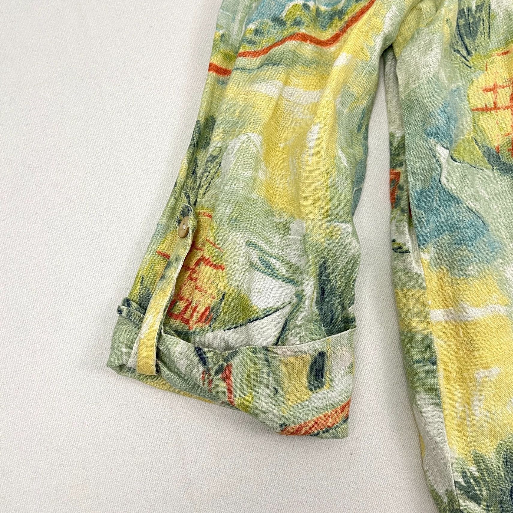 Marcs Hot Cotton Marc Ware Shirt Womens L Linen Geometric Beach Button Front Casual, Travel, Workwear Shirt Womens L Linen Multicolor Beach Pattern 90s? Size L / US 10 / IT 46 - 3 Thumbnail