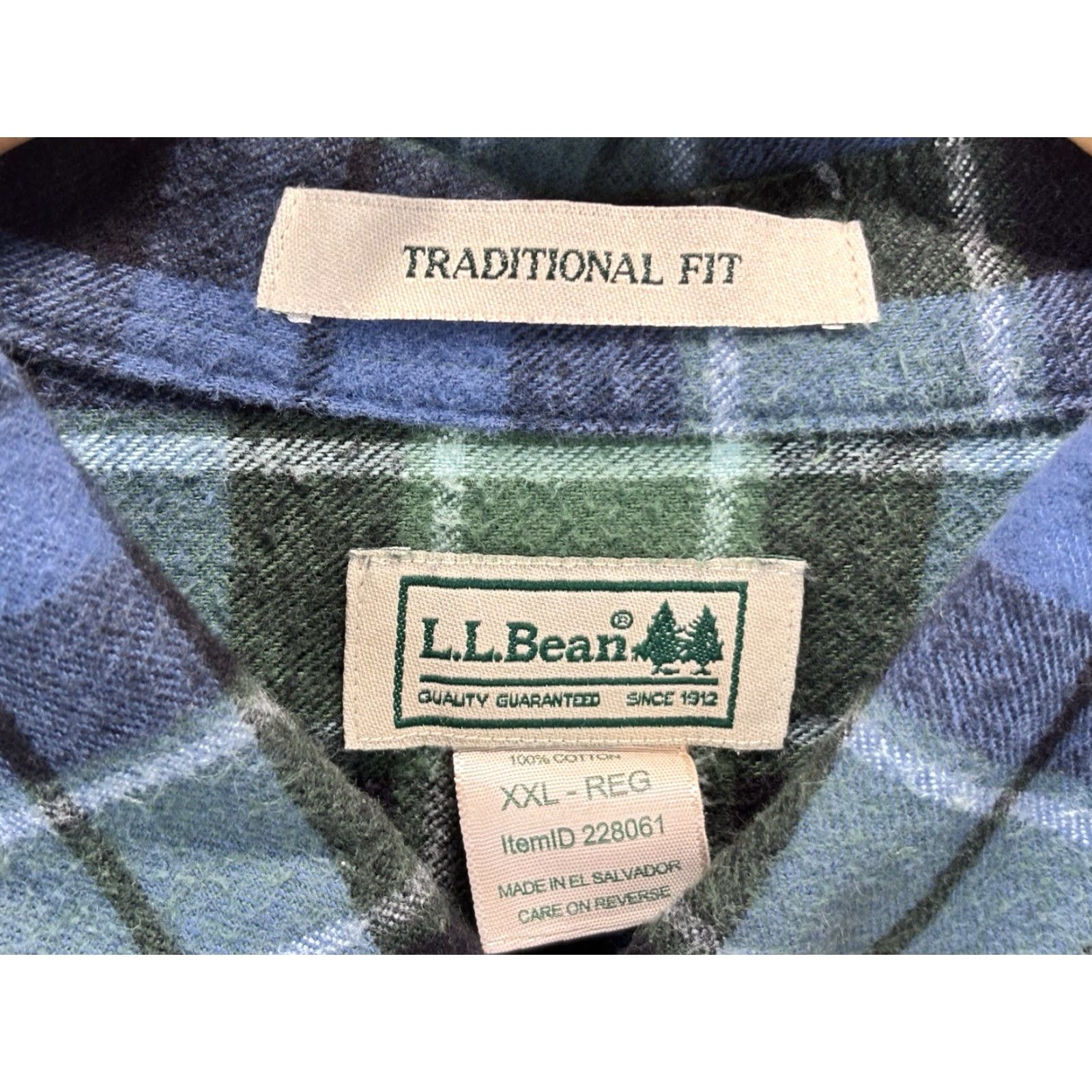 Vintage L.L. Bean Flannel Button-Up Shirt 2XL Plaid Blue Green Casual Long Sleeve Mens Size US XXL / EU 58 / 5 - 5 Thumbnail