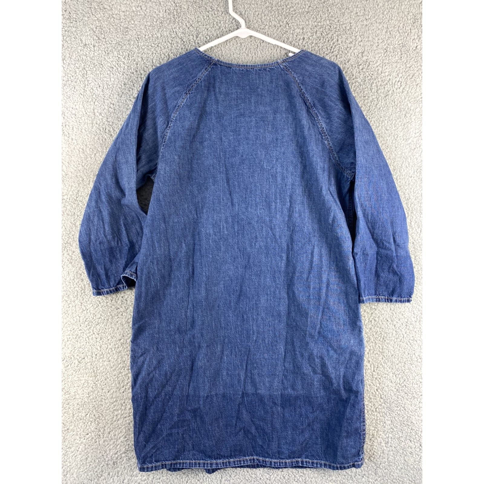 Ralph Lauren Lauren Ralph Lauren Women's Shift Dress M Denim Dark Wash Casual V-Neck 90s Style Size 32" / US 10 / IT 46 - 8 Thumbnail