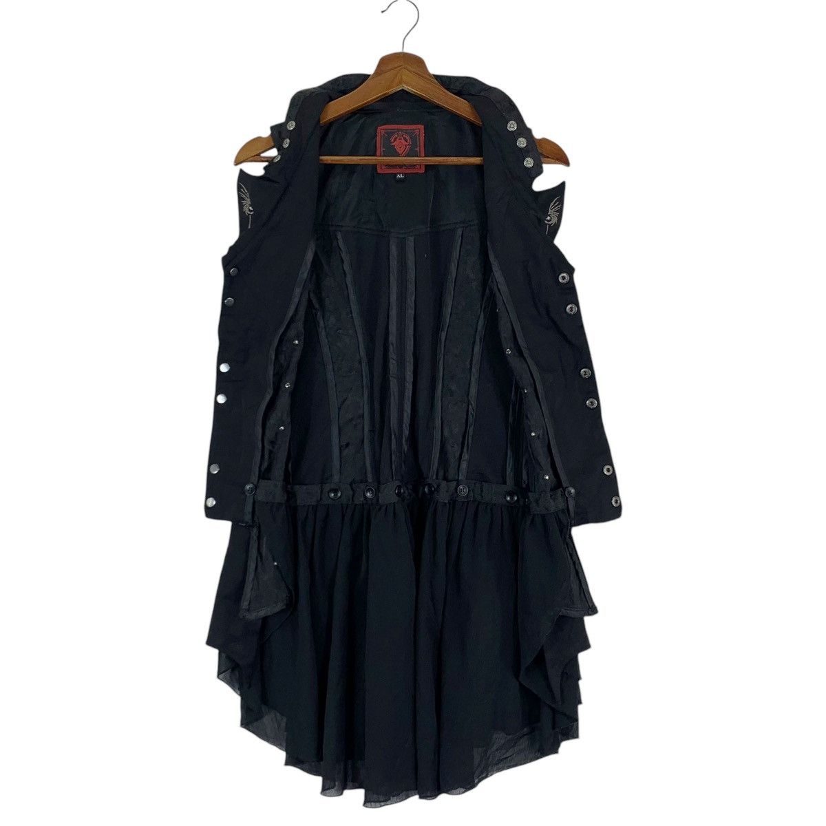 Designer VINTAGE ARCA ET OVIS BAT WING GOTHIC BLACK BLOUSE Size XL / US 12-14 / IT 48-50 - 6 Thumbnail