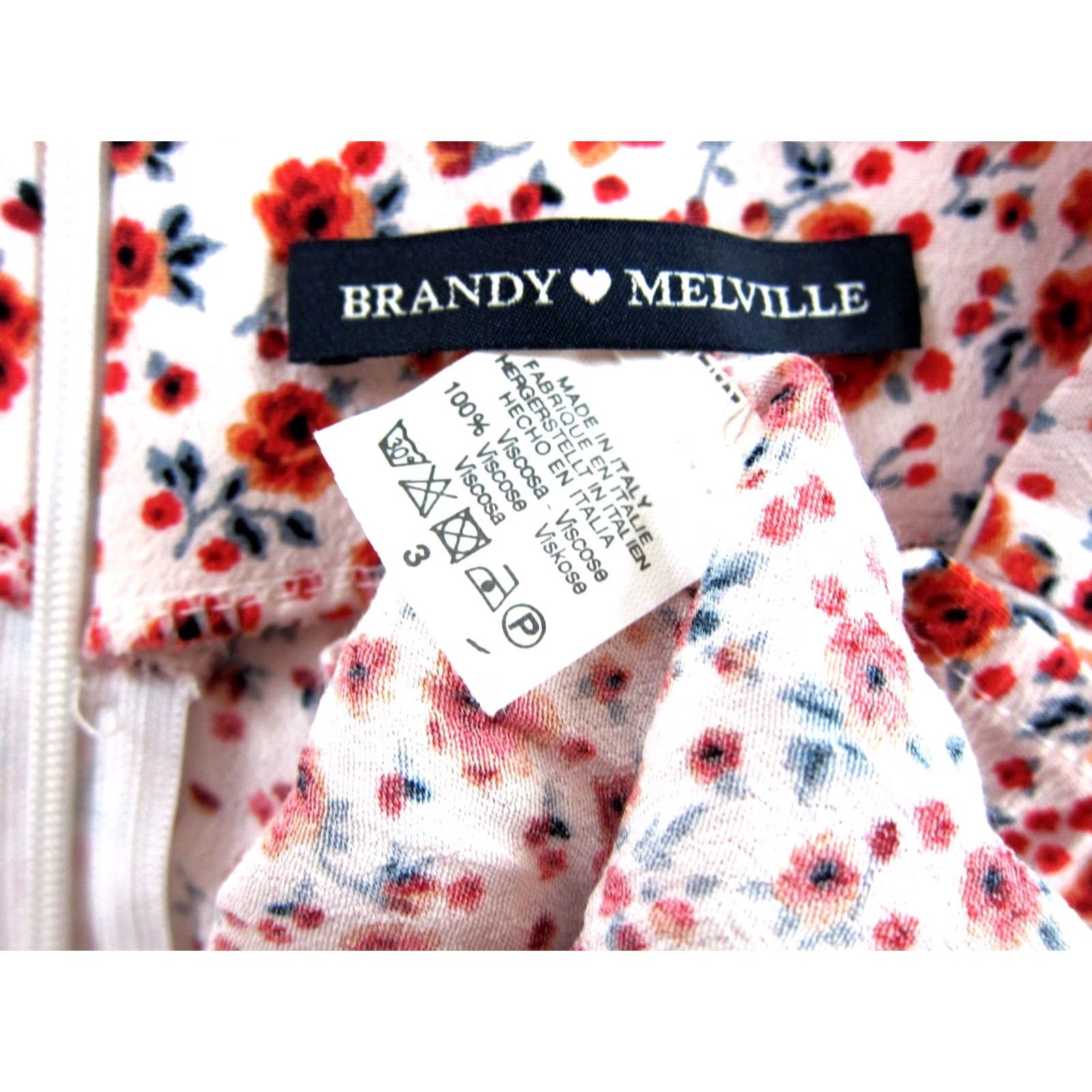 Brandy Melville Brandy Melville Skirt XS 3 Mini Pencil 100% Rayon Orange Pink Green White Women's Short Slit Lined Summer 90s Flower Vintage No Size 26" / US 2 / IT 38 - 3 Thumbnail