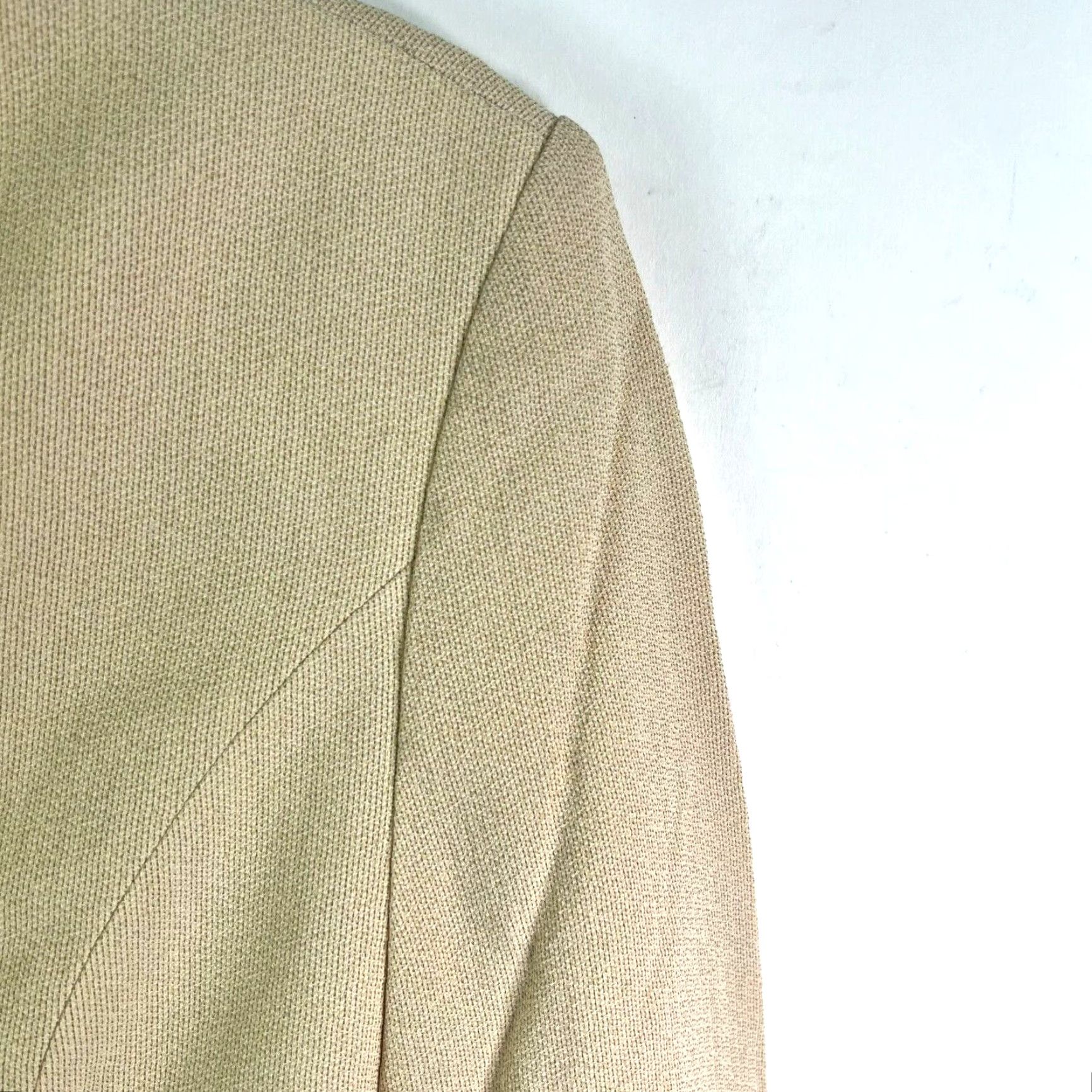 Vintage VINTAGE Apriori Textured Shawl Blazer Womens Size 6 Beige 90s Designer Size M / US 6-8 / IT 42-44 - 2 Thumbnail