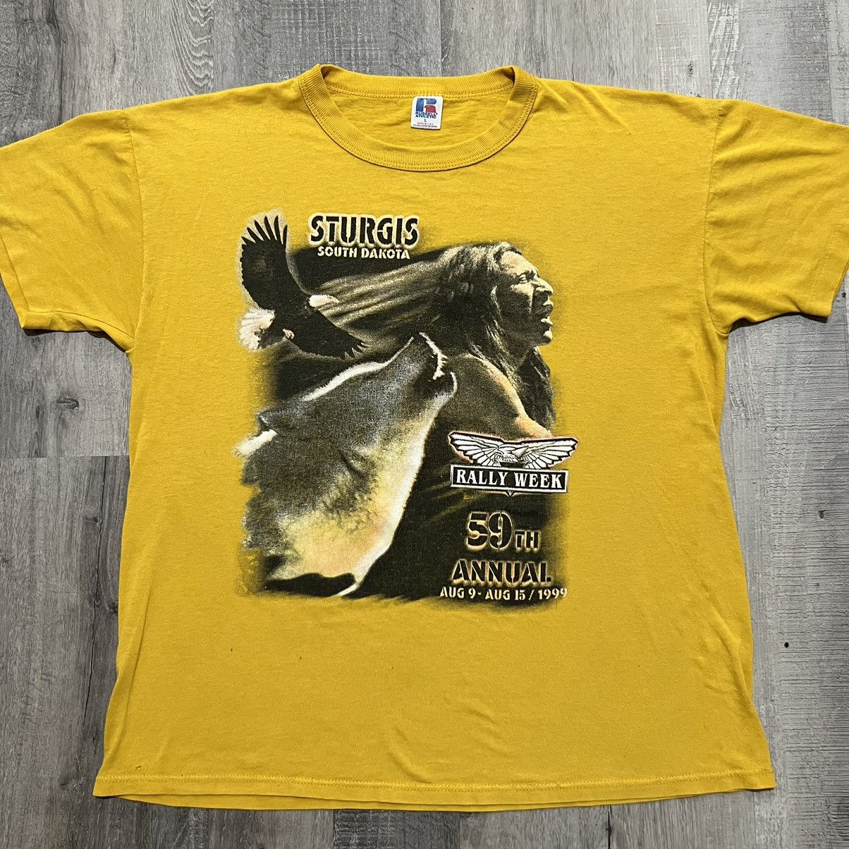 Russell Athletic × Vintage VTG Sturgis Bike Week 1999 Motorcycle Rally T Shirt Size US L / EU 52-54 / 3 - 1 Thumbnail