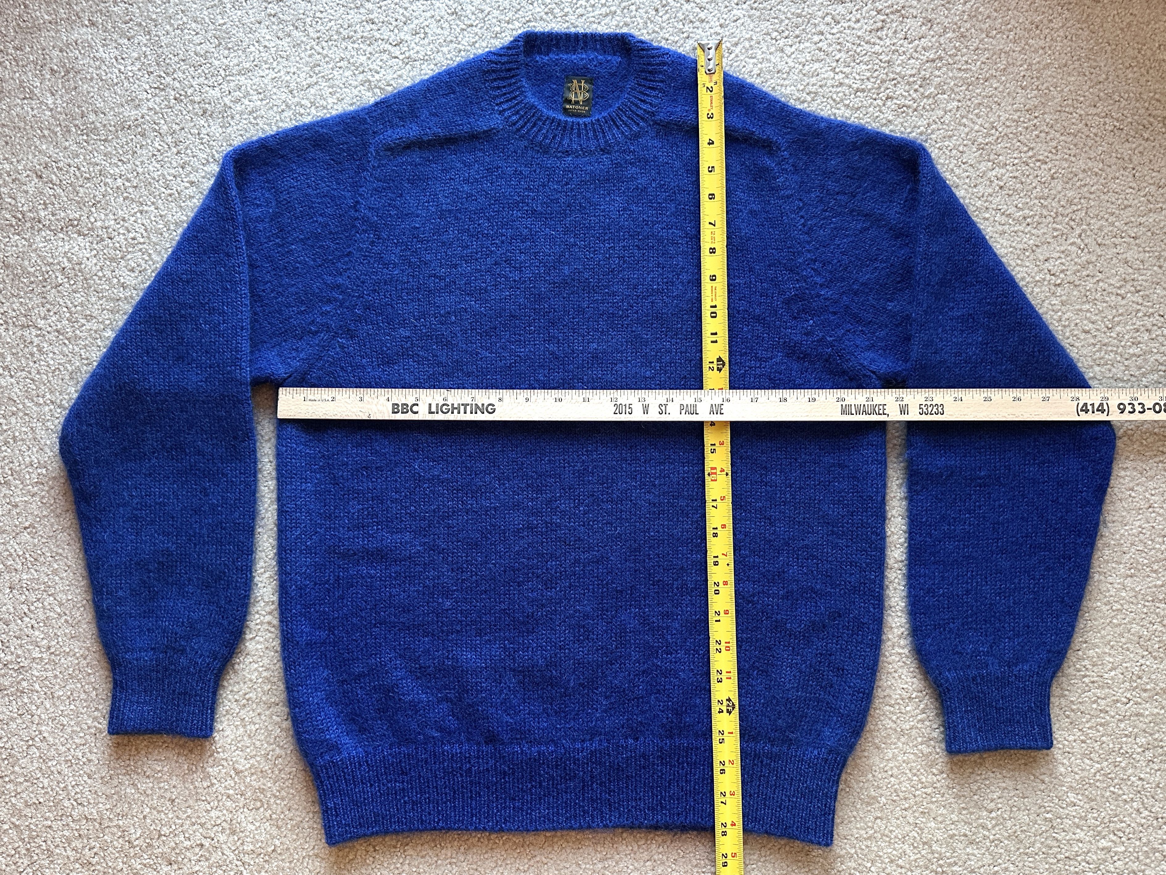 Batoner Batoner Pure 100% Mohair Blue Crewneck Wool Sweater Size US L / EU 52-54 / 3 - 8 Thumbnail