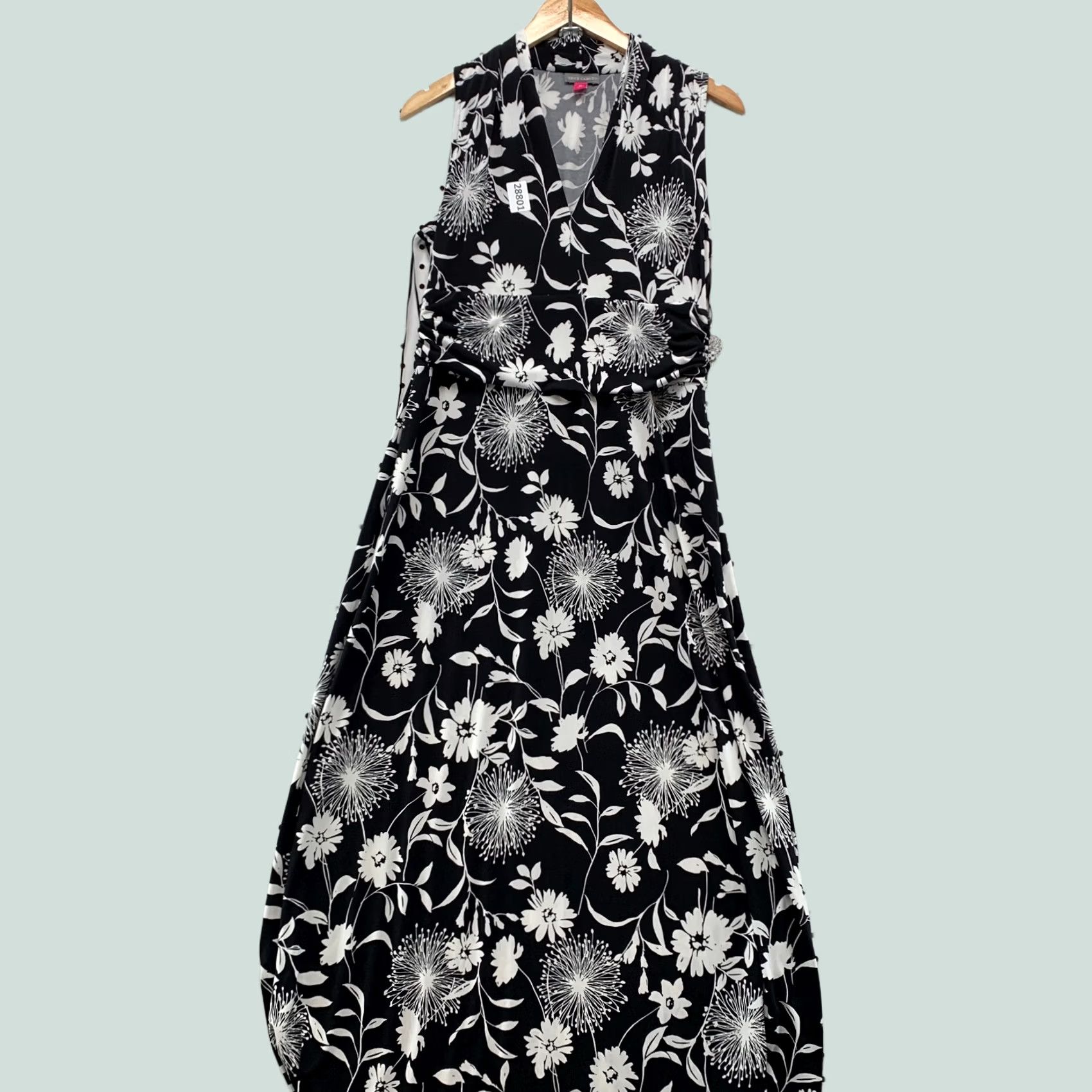 Vince Camuto Vince Camuto Maxi Slip Dress Black Floral L Petite Large Womens Dress Size L / US 10 / IT 46 - 1 Thumbnail