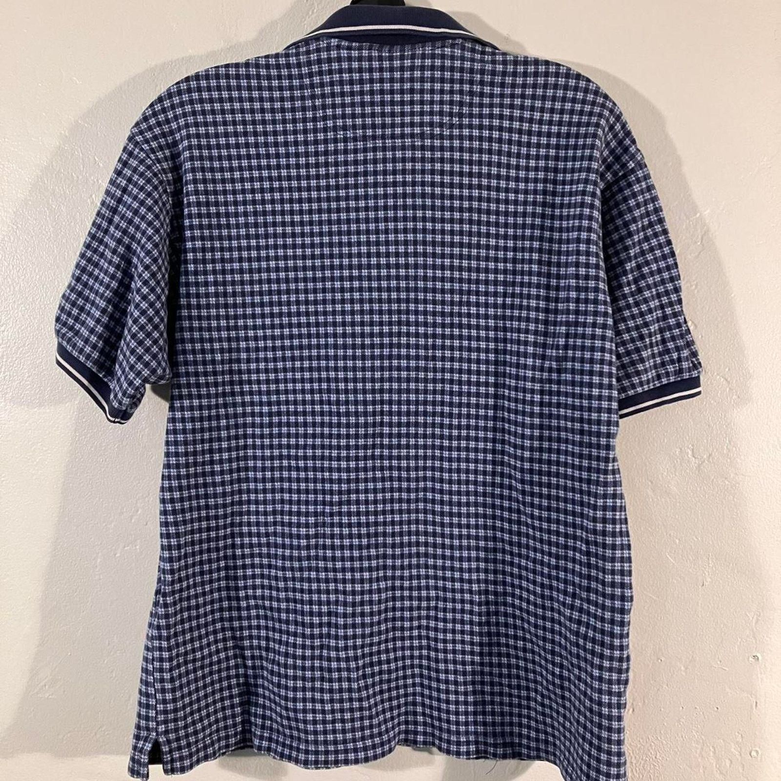 Trader Bay × Vintage Vintage 90s Trader Bay Plaid Blue Polo Shirt Size US L / EU 52-54 / 3 - 4 Thumbnail