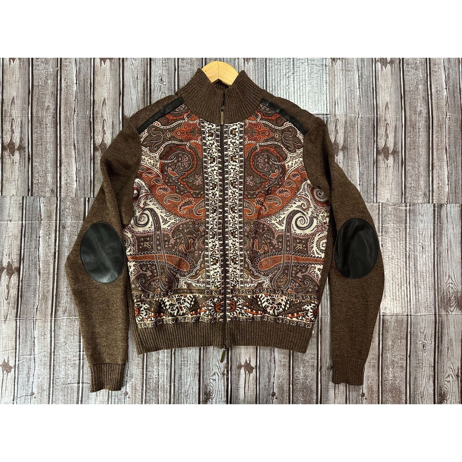 Etro Etro Milano wool silk paisley elbows patch lamb leather bomb Size US M / EU 48-50 / 2 - 1 Thumbnail