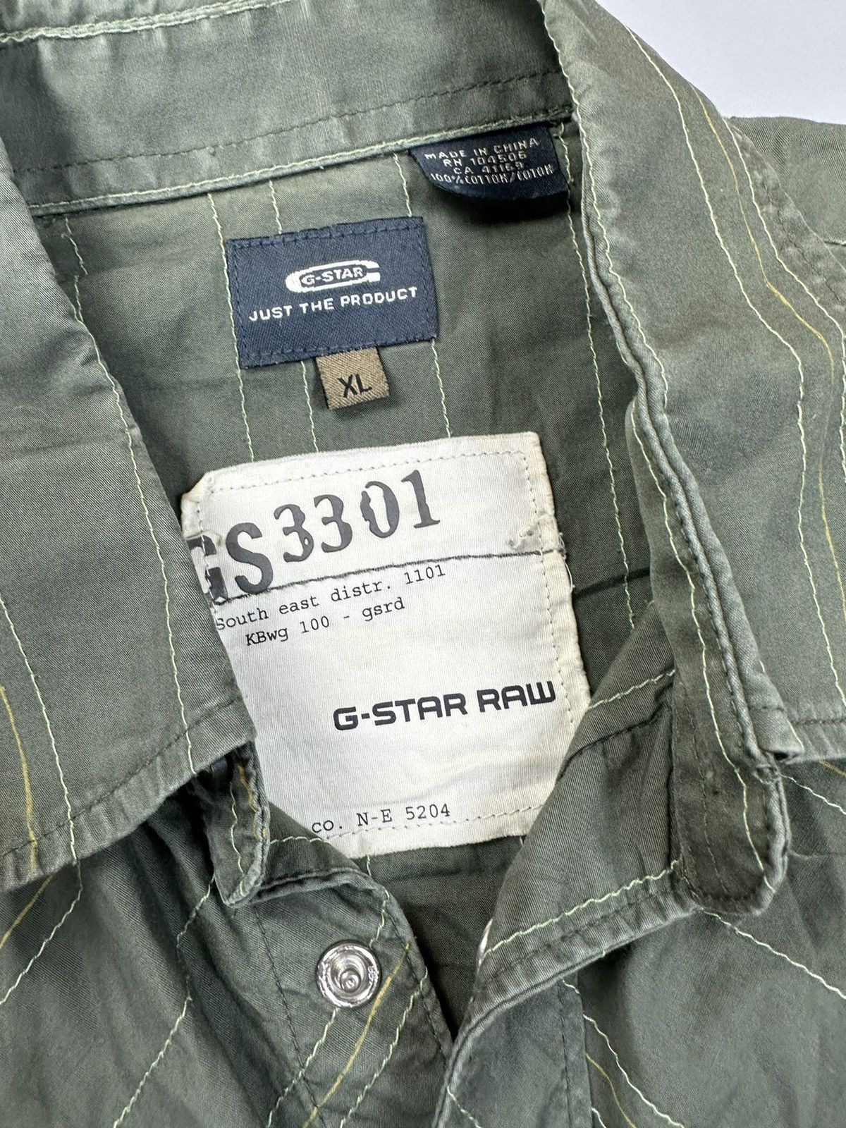 G-Star Khaki Striped Button Shirt Jungle Style G-Star Raw Size US L / EU 52-54 / 3 - 6 Thumbnail
