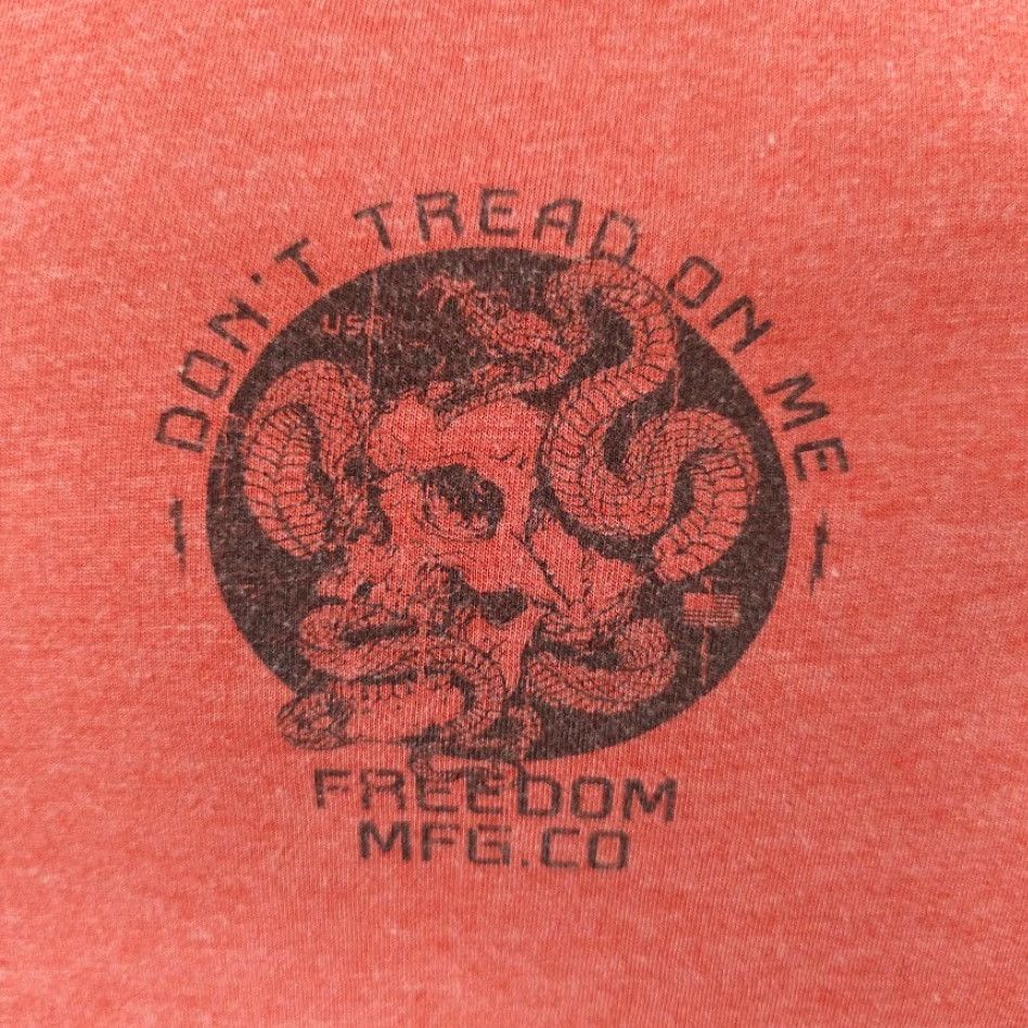 Vintage Howitzer T Shirt Mens XL Orange Dont Tread On Me Skull Snake Freedom MFG Co Size US XL / EU 56 / 4 - 3 Thumbnail