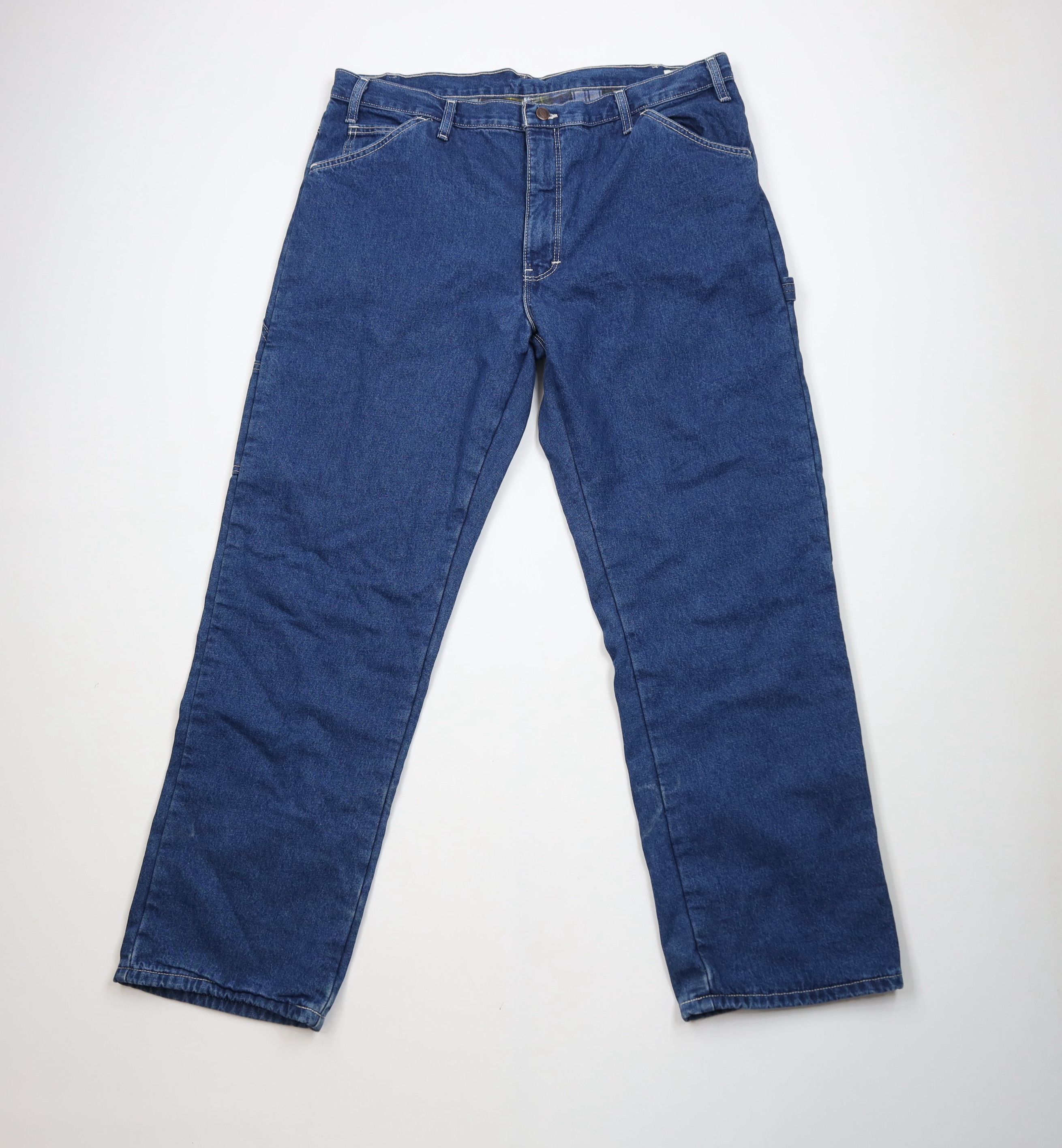 Dickies Vintage Dickies Fit Flannel Lined Wide Leg Dungaree Jeans Size US 38 / EU 54 - 2 Thumbnail