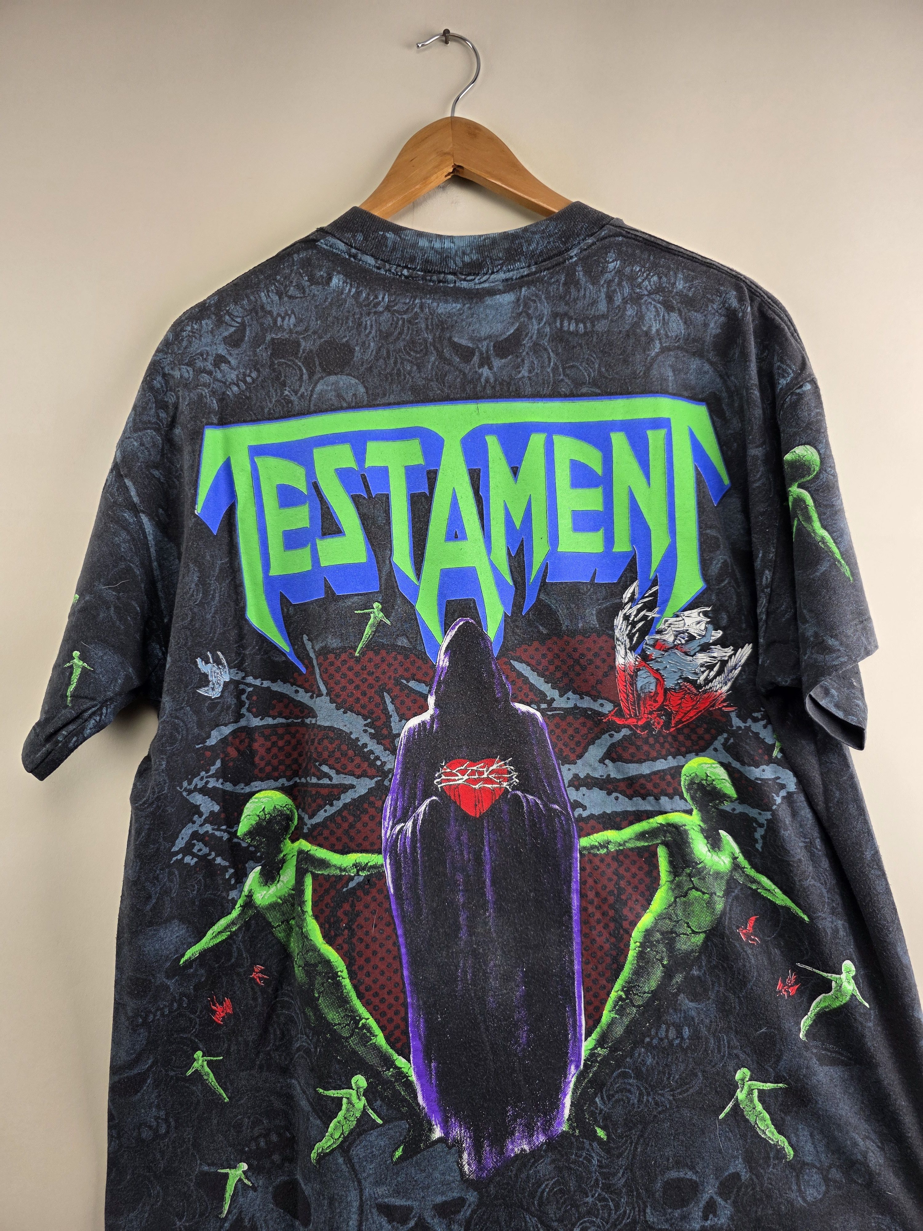 Band Tees × Vintage 1992 Testament All over print XL 23" 29" Size US XL / EU 56 / 4 - 7 Thumbnail